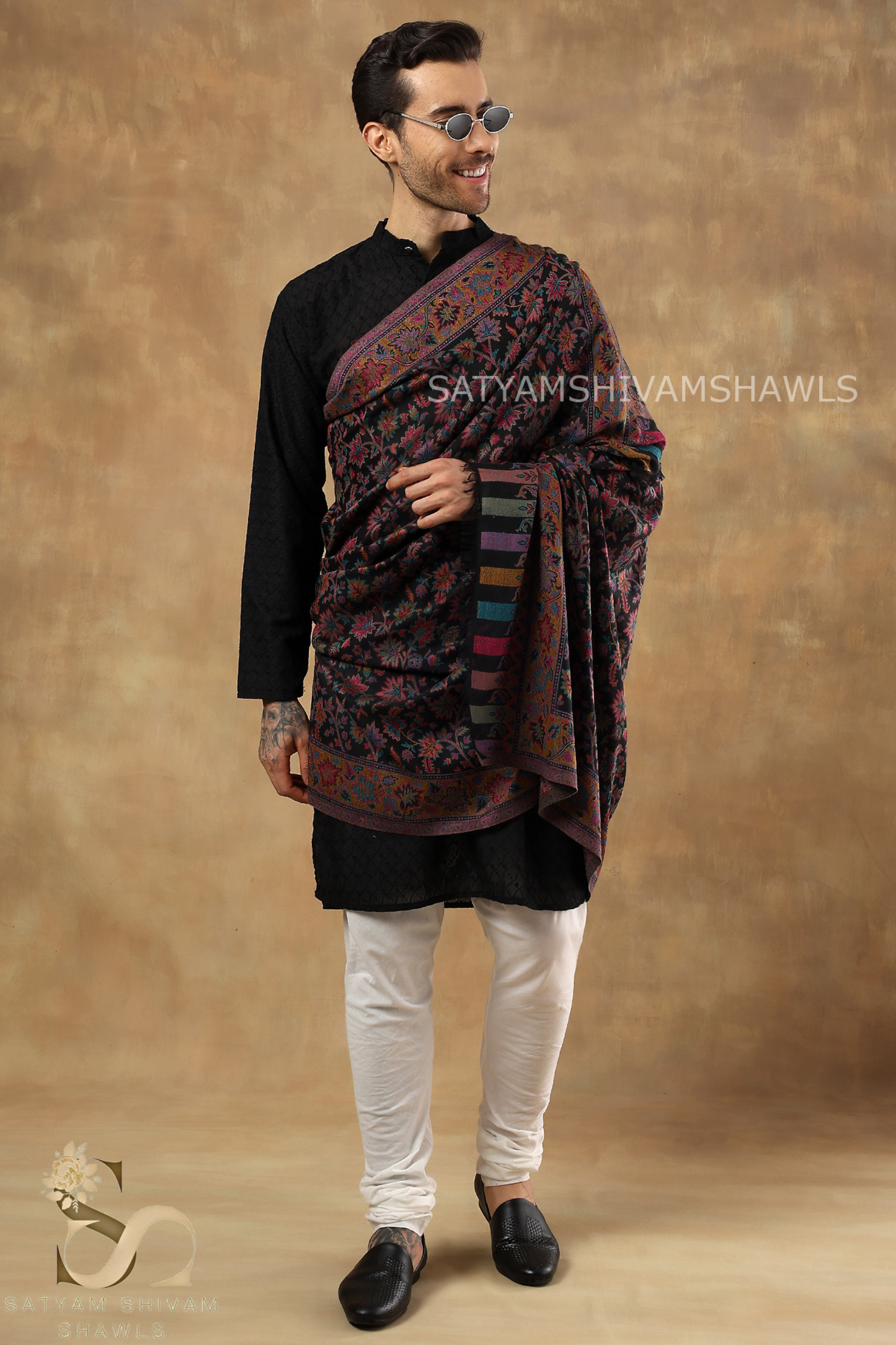 HIS AND HER SET OF 100% PURE WOOL KANI WEAVED SHAWLS