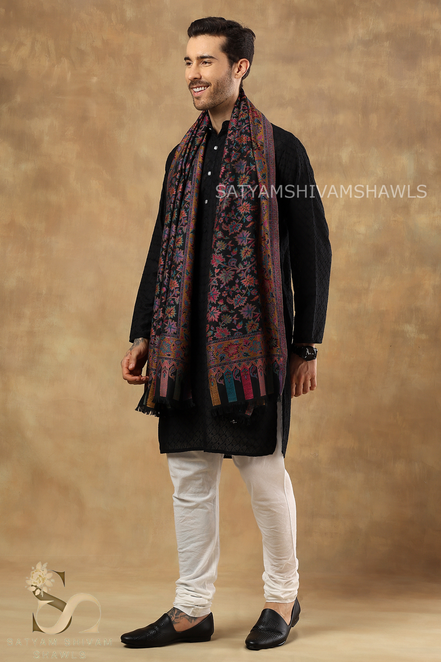 HIS AND HER SET OF 100% PURE WOOL KANI WEAVED SHAWLS