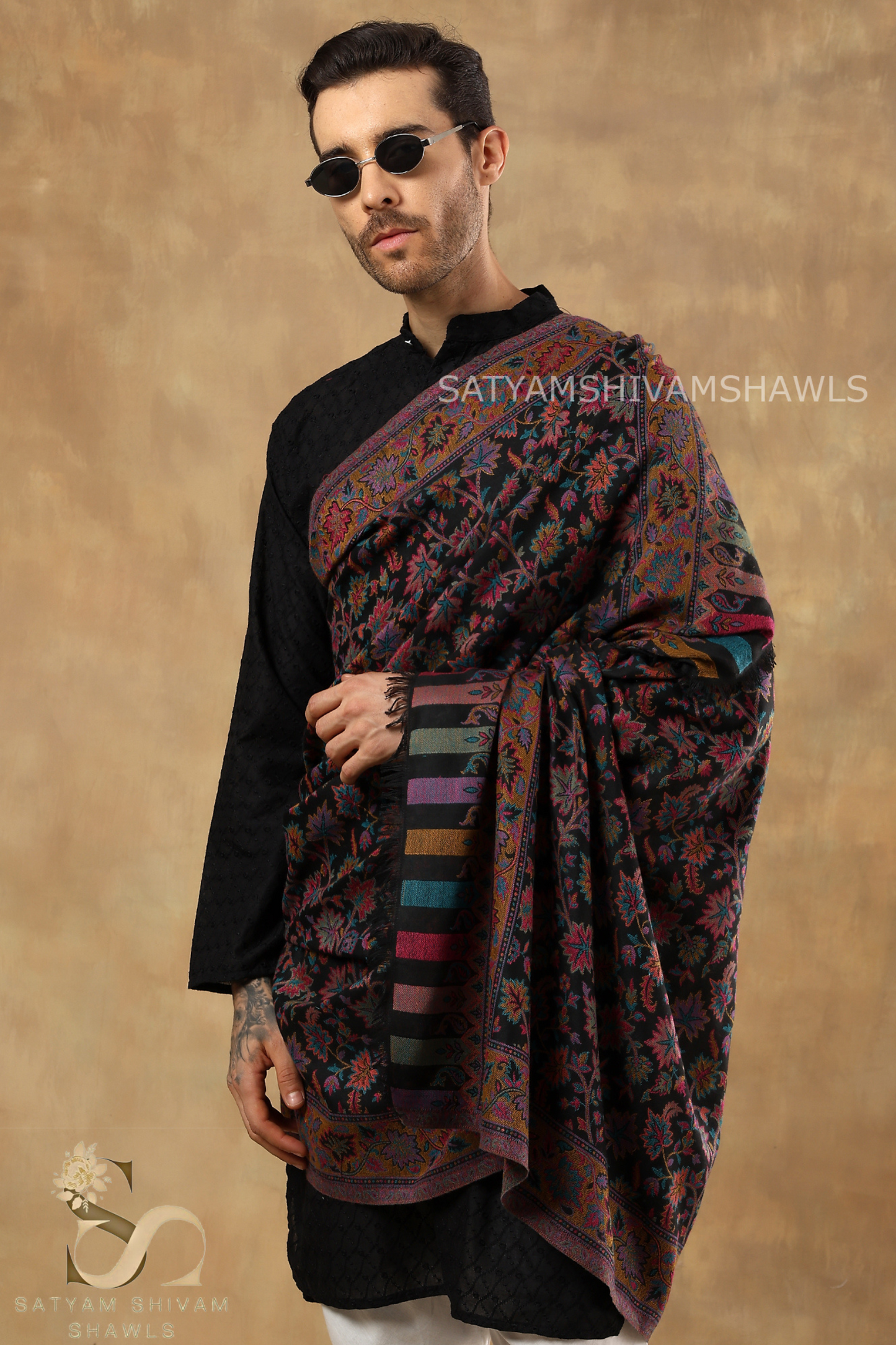 HIS AND HER SET OF 100% PURE WOOL KANI WEAVED SHAWLS