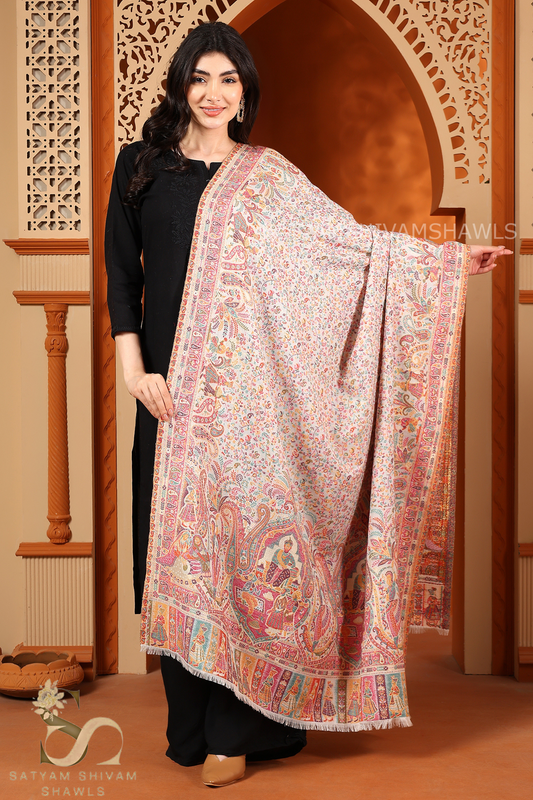 BAADSHAH DARABR ZARI KANI PASHMINA BLEND WOOL WOMENS SHAWLS