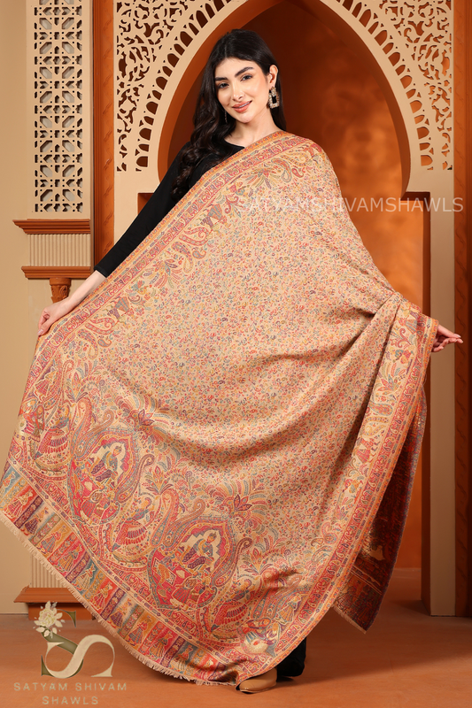BAADSHAH DARABR ZARI KANI PASHMINA BLEND WOOL WOMENS SHAWLS