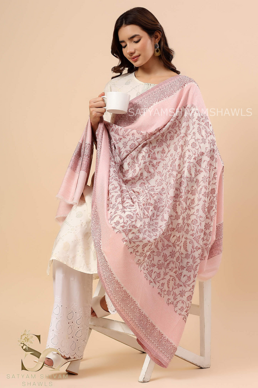 "PURE KANI MASTERPIECE" AUTHENTIC FINE WOOL KANI PASHMINA SHAWL,120 COUNT SUPER SOFT