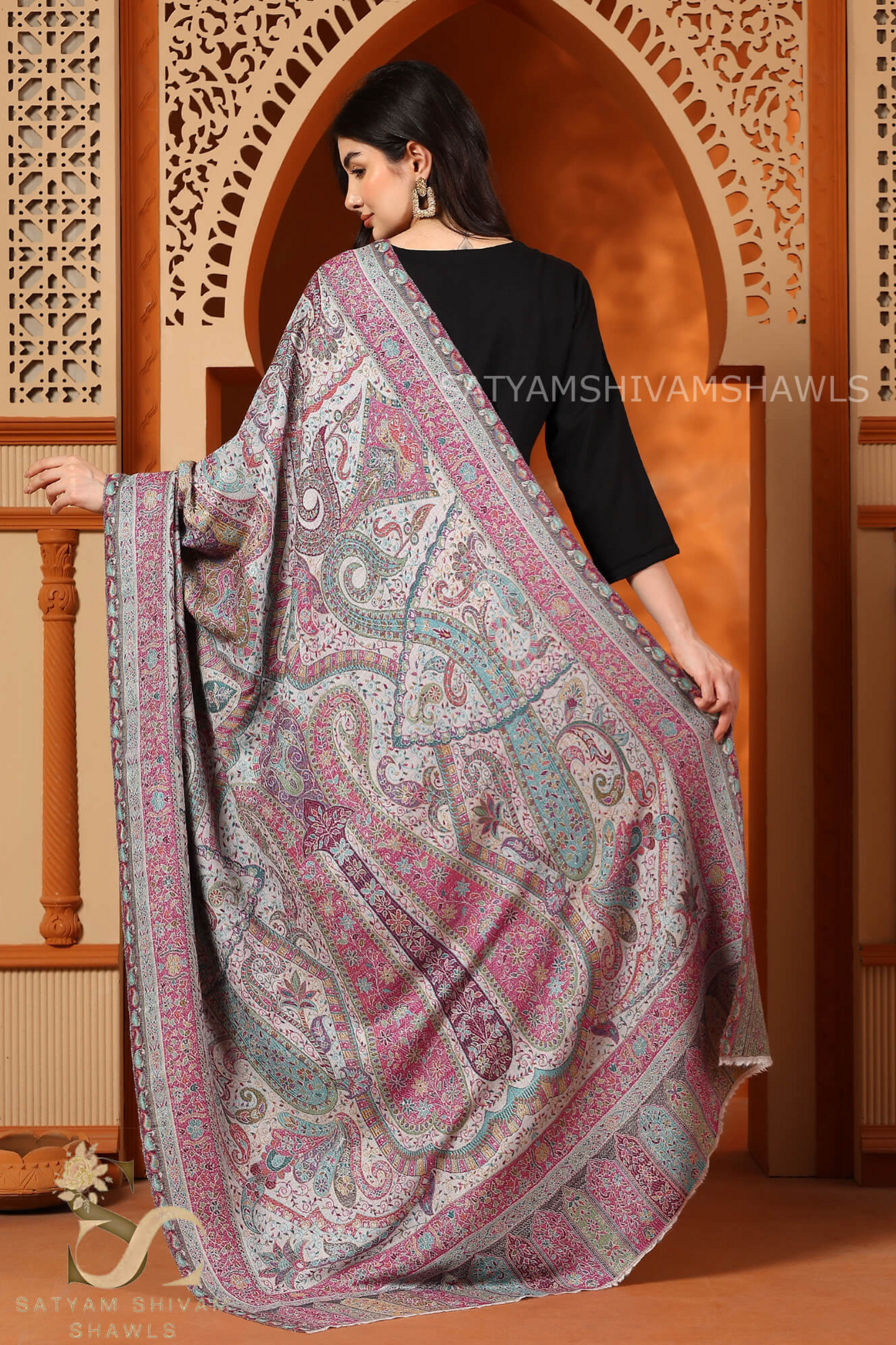 TURKISH PAISLEY FINE WOOL PASHMINA JAMAWAR KANI SHAWLS