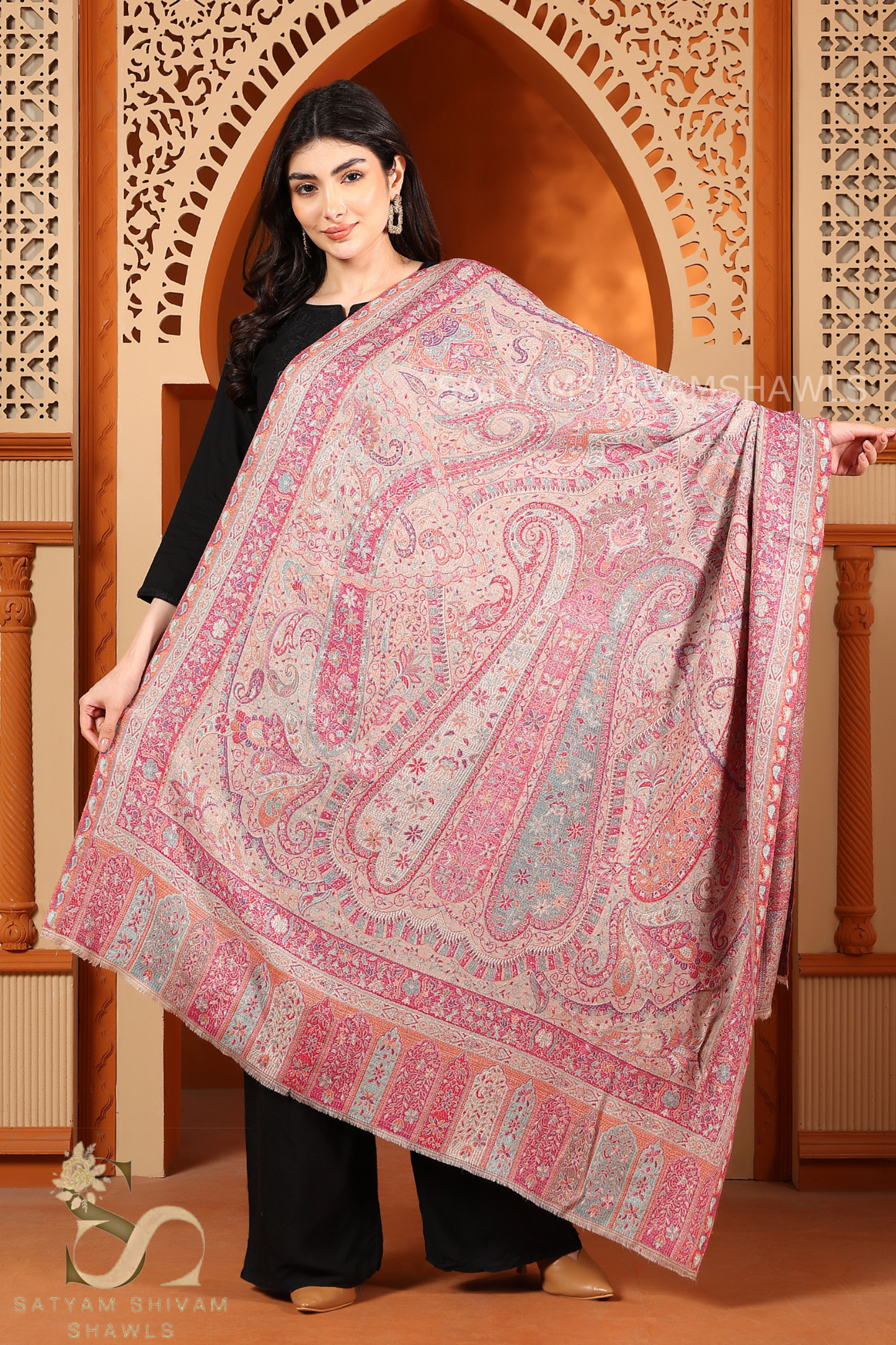 TURKISH PAISELY FINE WOOL PASHMINA JAMAWAR KANI SHAWLS