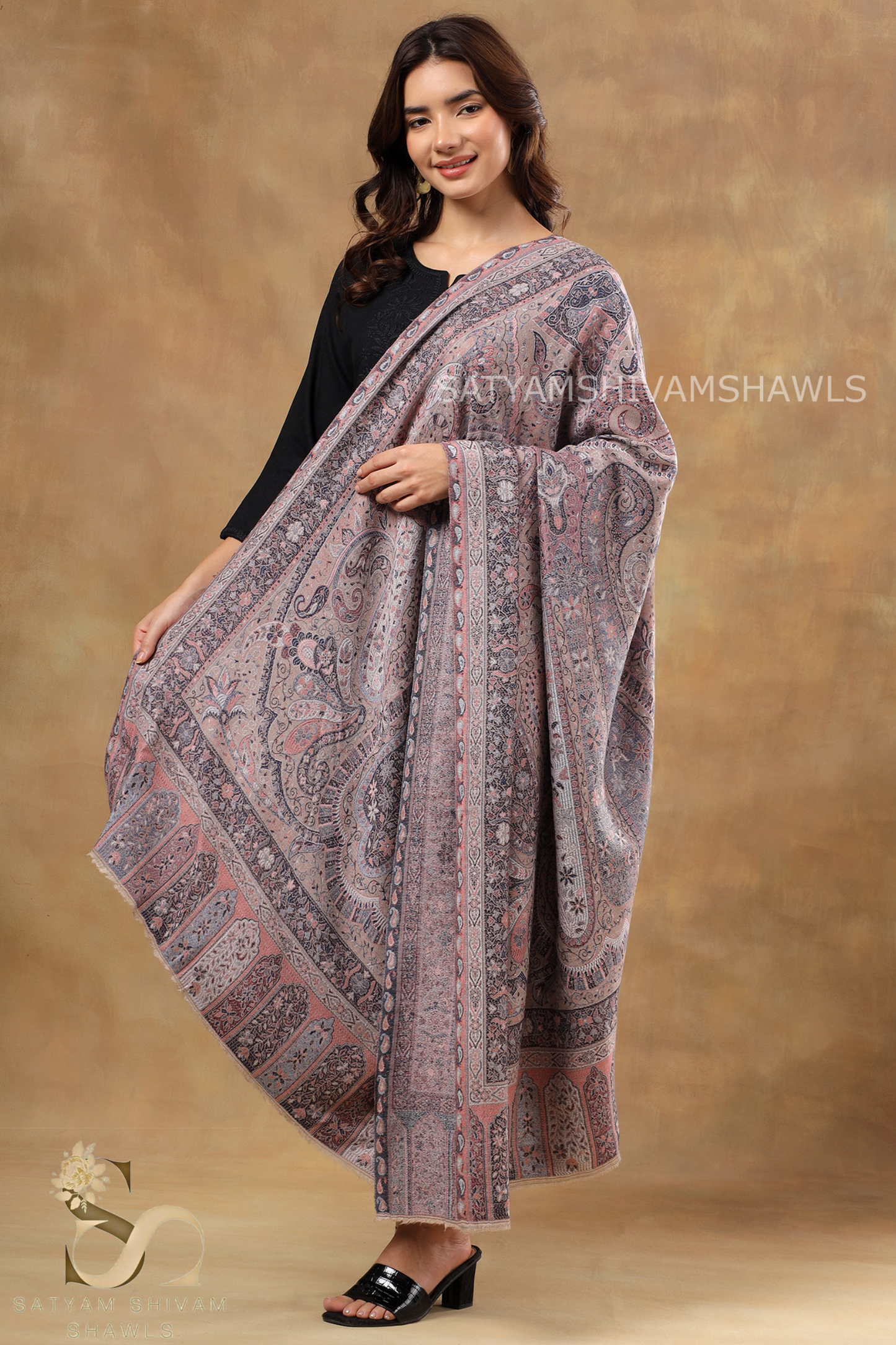 TURKISH PAISELY FINE WOOL PASHMINA JAMAWAR KANI SHAWLS,VERY LIGHT WEIGHT AND WARM