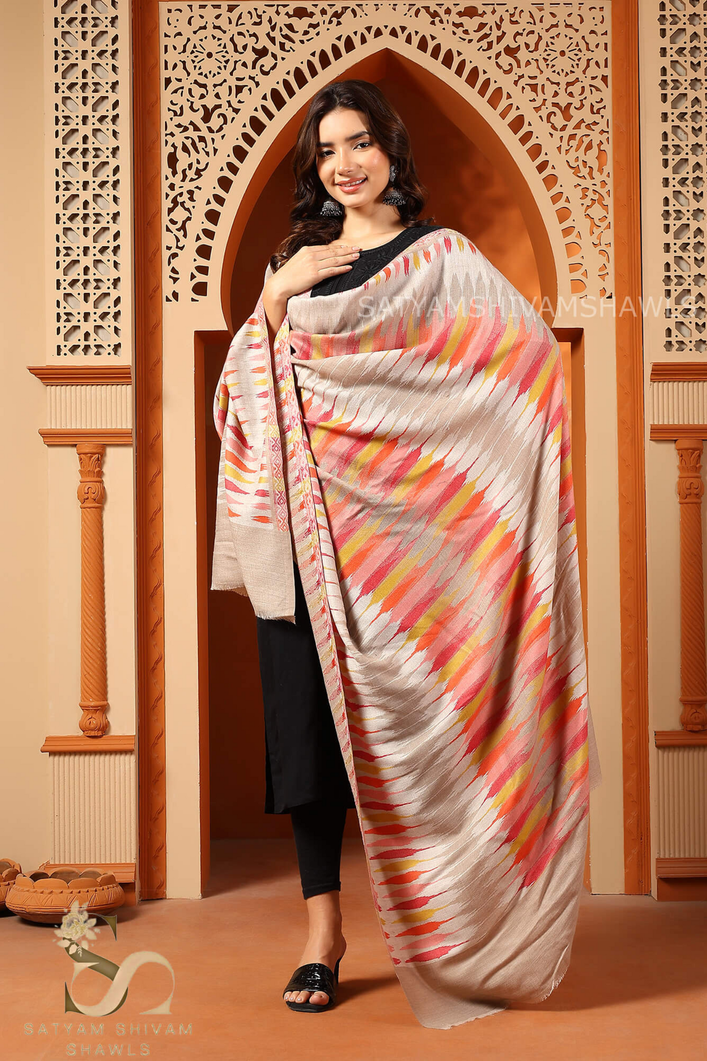 PASHMINA EKAT KANI DESIGN EXTRA FINE WOOL SHAWL,"120 COUNT",WARM ,SOFT AND LIGHT WEIGHT