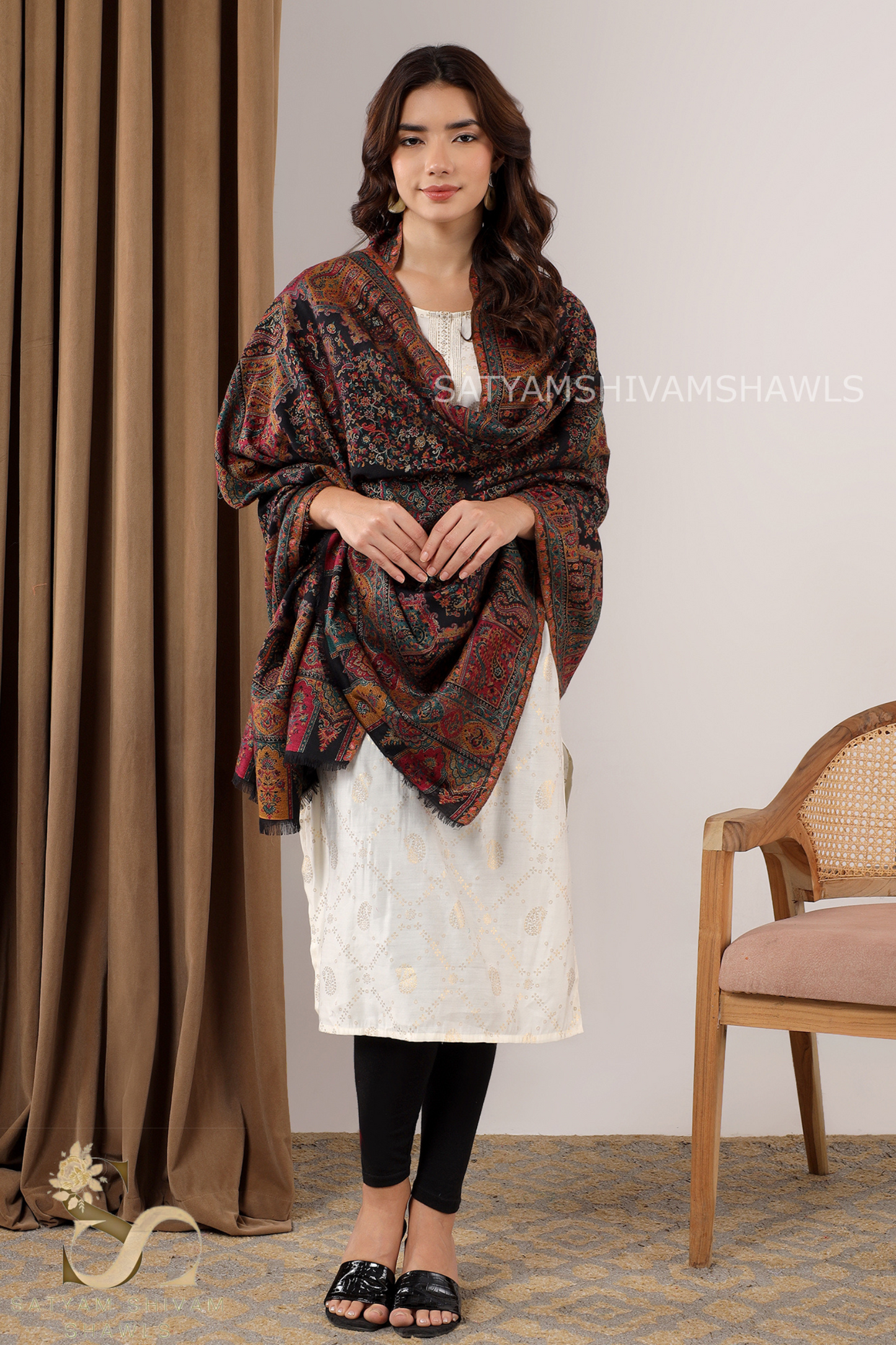 "THE MANDALA MUSE"SIGNATURE PASHMINA WOOL KANI WEAVED SHAWL