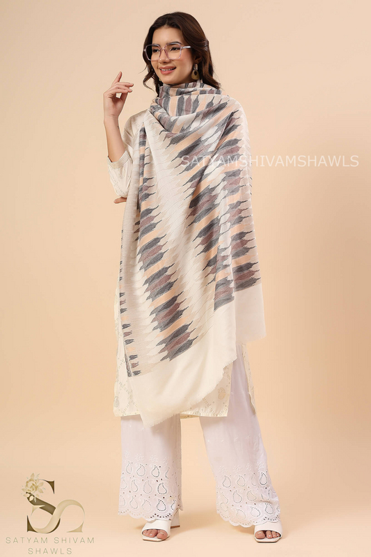 PASHMINA EKAT KANI DESIGN EXTRA FINE WOOL SHAWL,"120 COUNT",WARM ,SOFT AND LIGHT WEIGHT