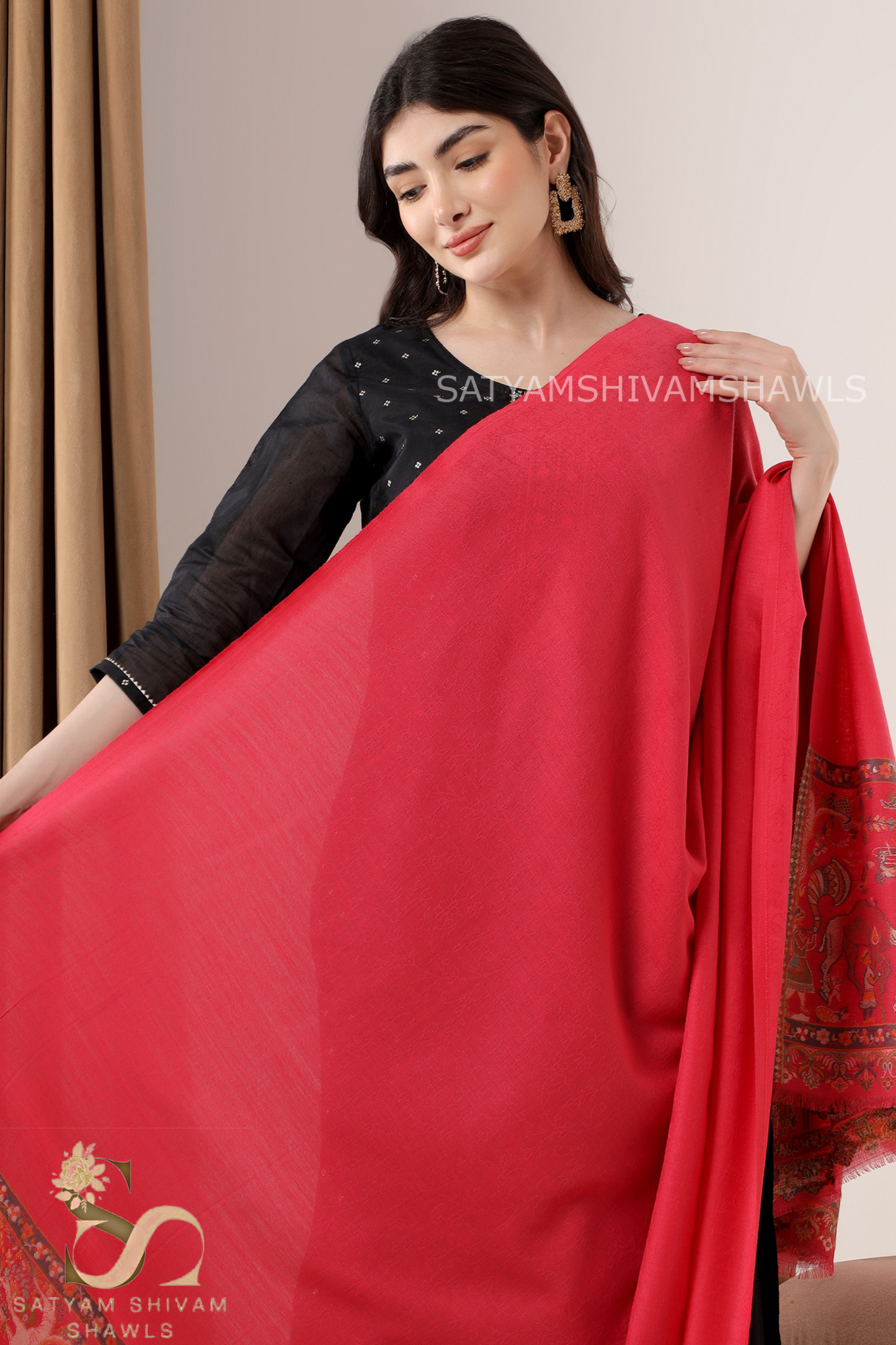 ZARI MOONLIGHT KANI WEAVE PURE WOOL PALLA SHAWL,WARM AND SOFT,