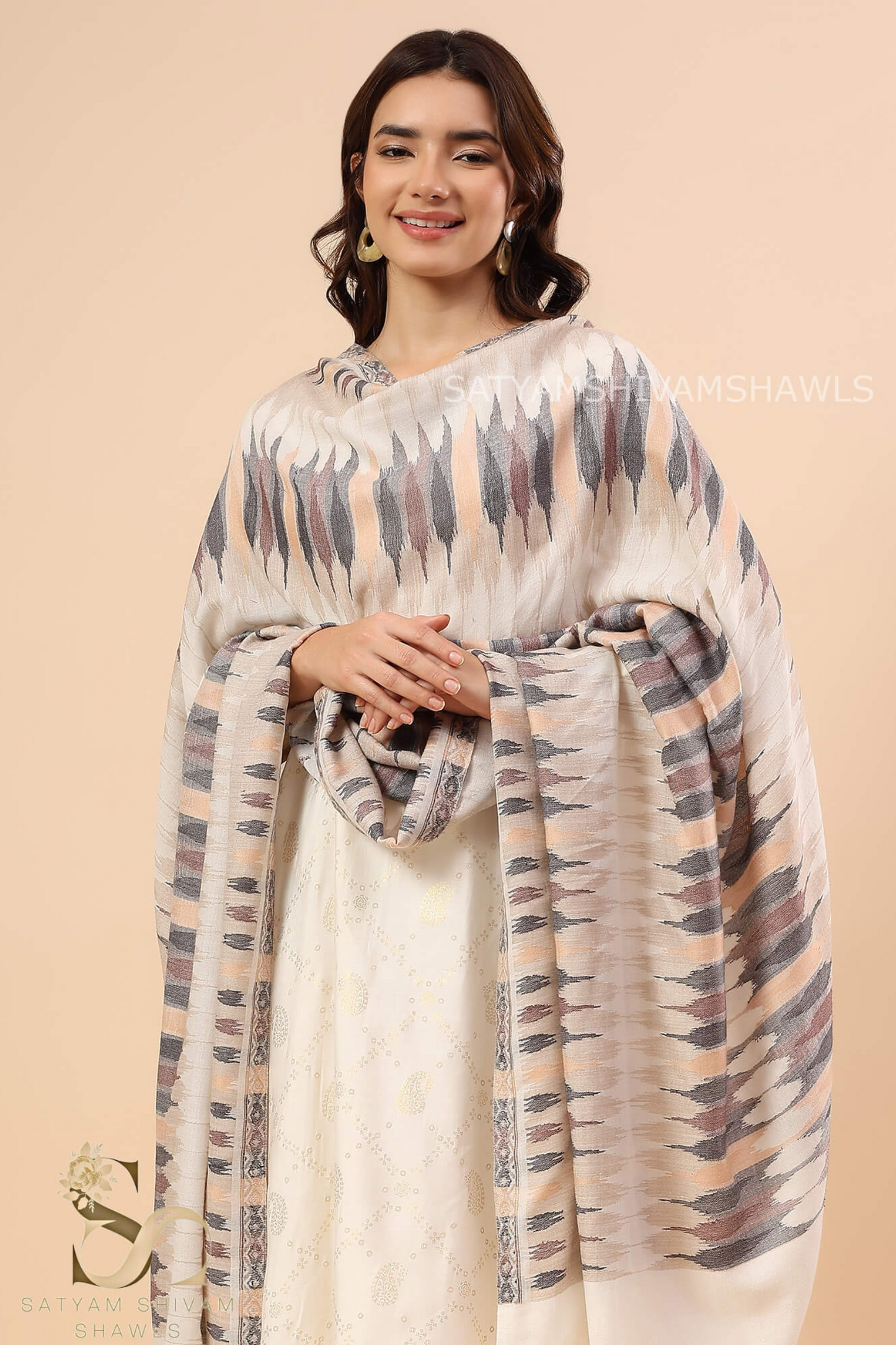 PASHMINA EKAT KANI DESIGN EXTRA FINE WOOL SHAWL,"120 COUNT",WARM ,SOFT AND LIGHT WEIGHT