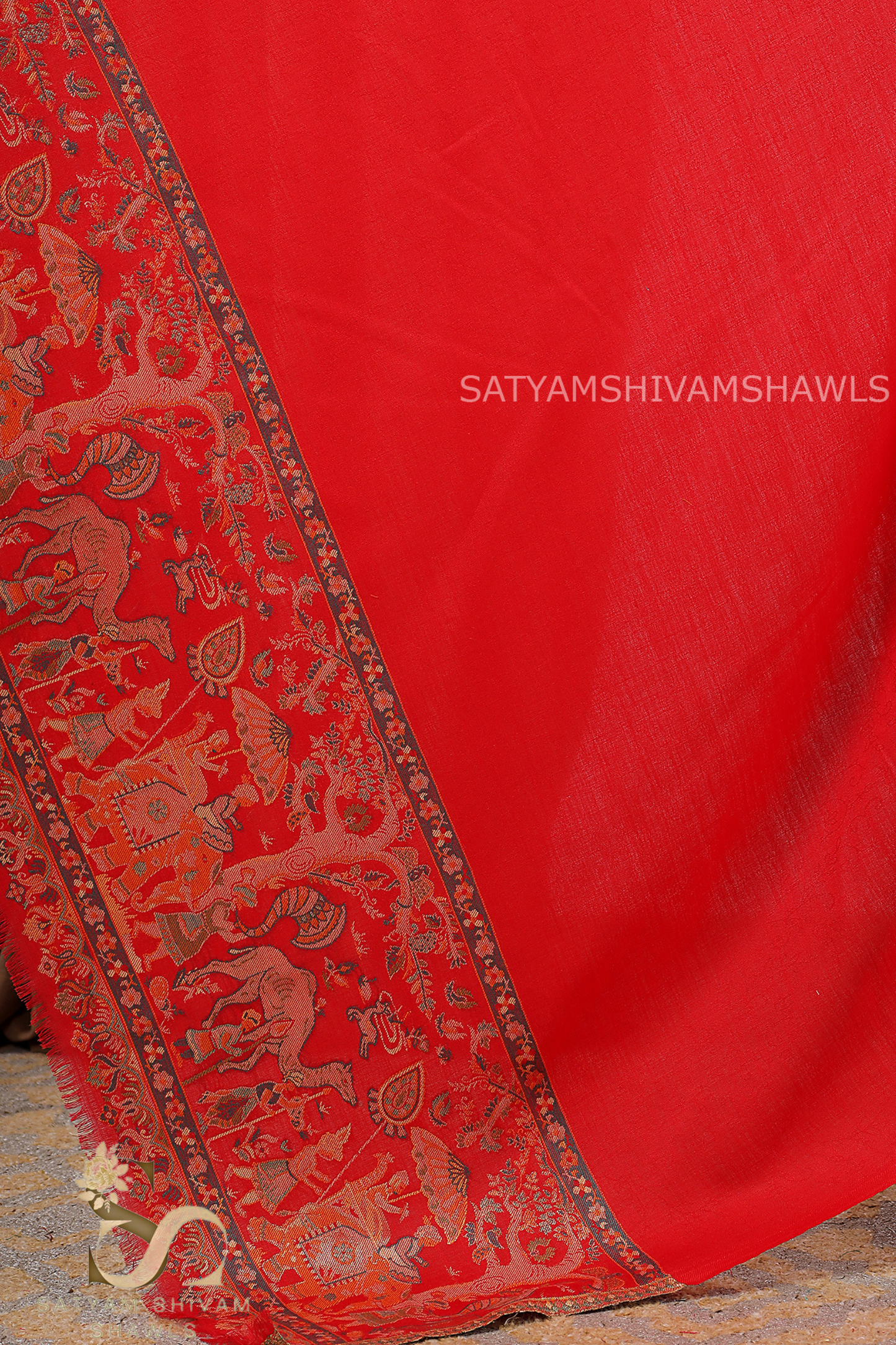 DHOLI PALLA KANI ZARI  WEAVE PURE WOOL  SHAWL,WARM AND SOFT,MEHROON