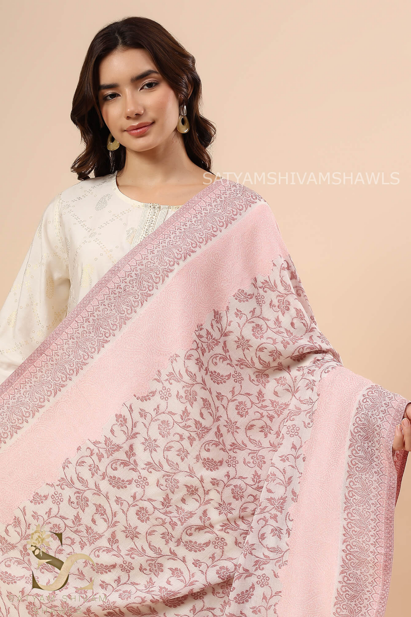 "PURE KANI MASTERPIECE" AUTHENTIC FINE WOOL KANI PASHMINA SHAWL,120 COUNT SUPER SOFT