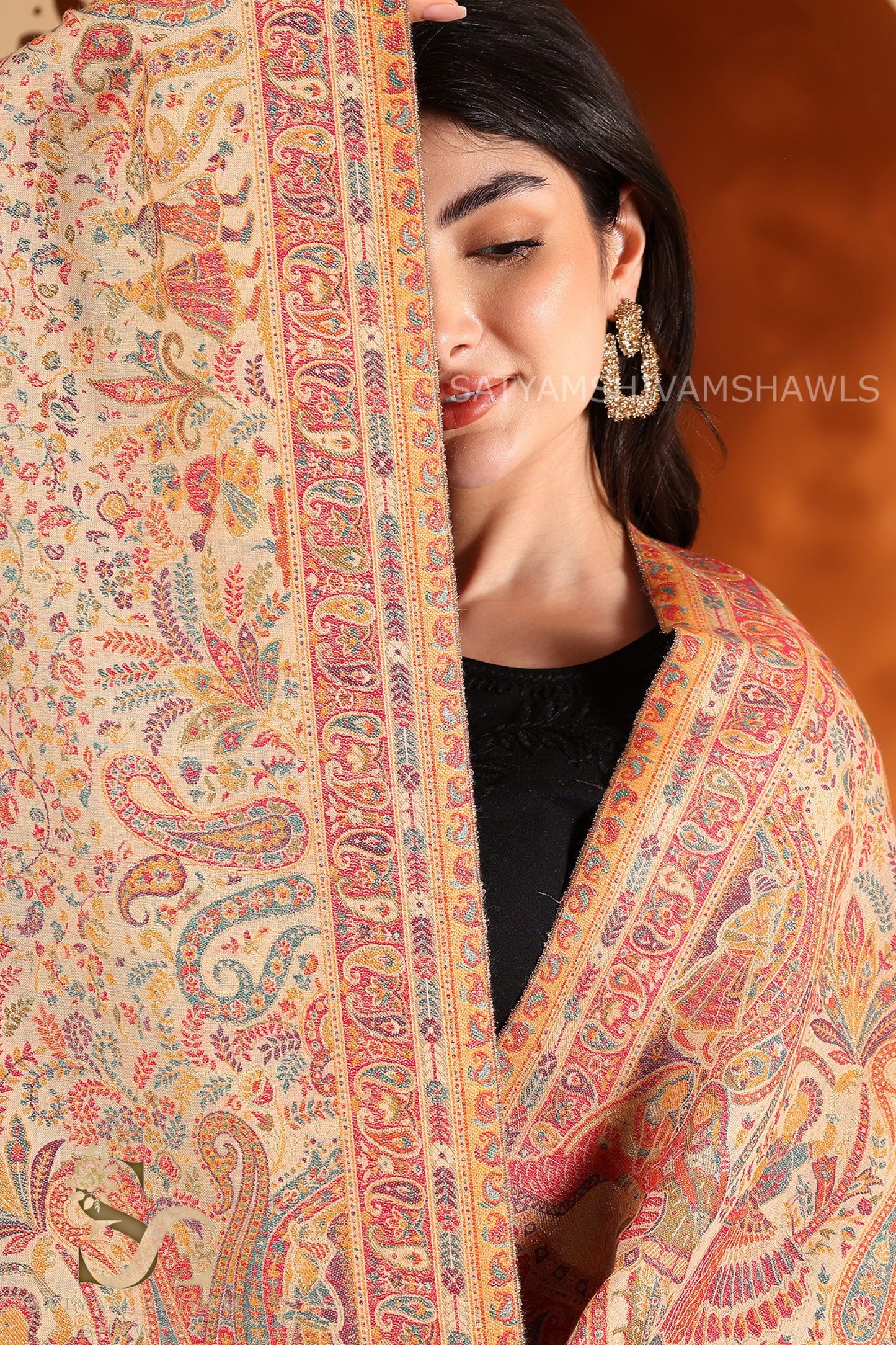 BAADSHAH DARABR ZARI KANI PASHMINA BLEND WOOL WOMENS SHAWLS