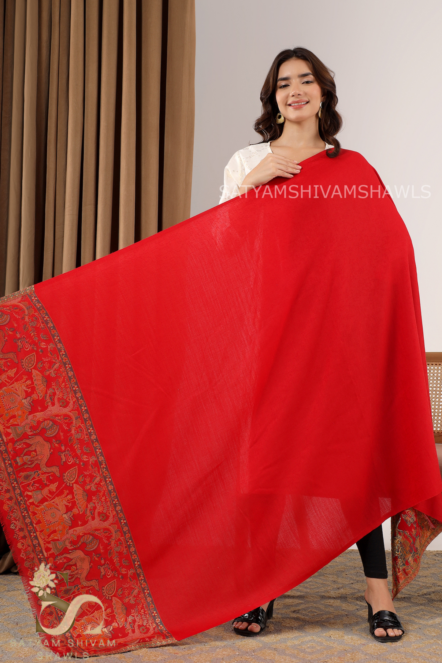 HIS AND HER SET OF MENS FINE WOOL CHECK STRIPS STOLE AND WOMEN DHOLI PALL,
