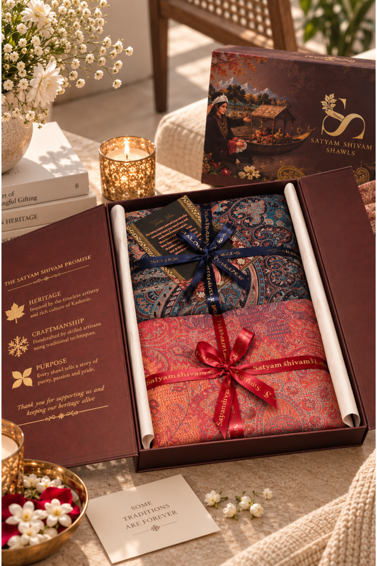HIS AND HER SET OF PURE WOOL KANI SHAWLS WITH SAME PREMIUM PACKAGING