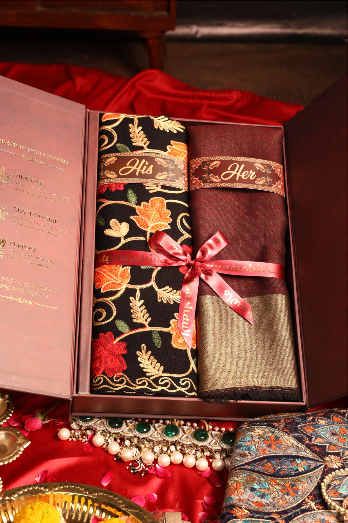 His And Her Set Of pure wool stoles With Premium Gift Box Packaging,