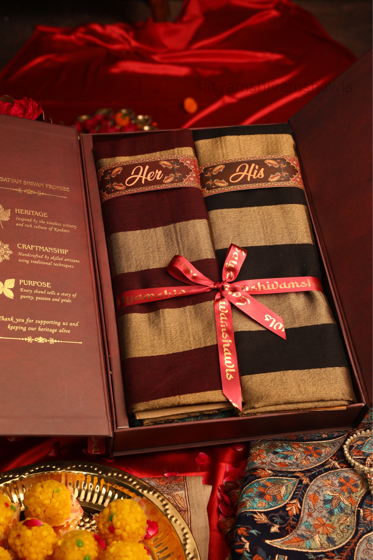 A Pair of Elegance His & Hers | Moonlight stoles with premium packaging