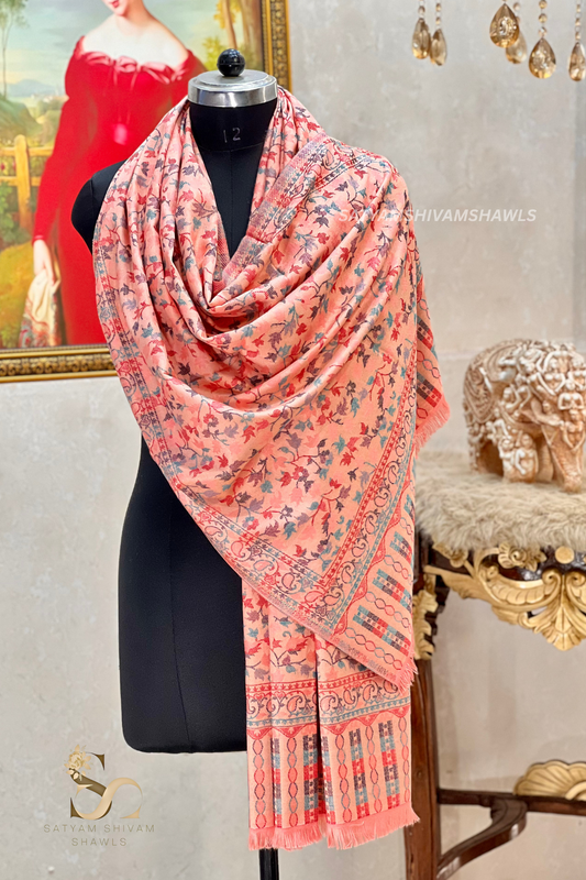 noor-e-kani multi pure wool stole