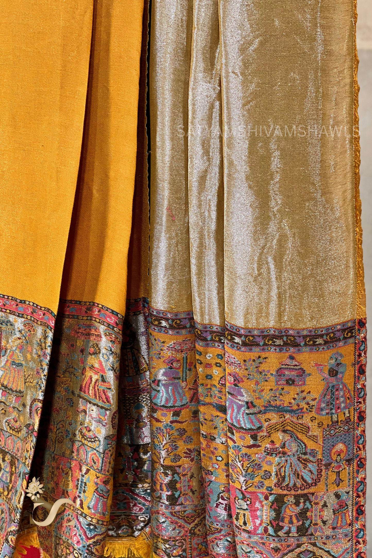 Twilight moonlight reversible kani palla stole, soft & warm