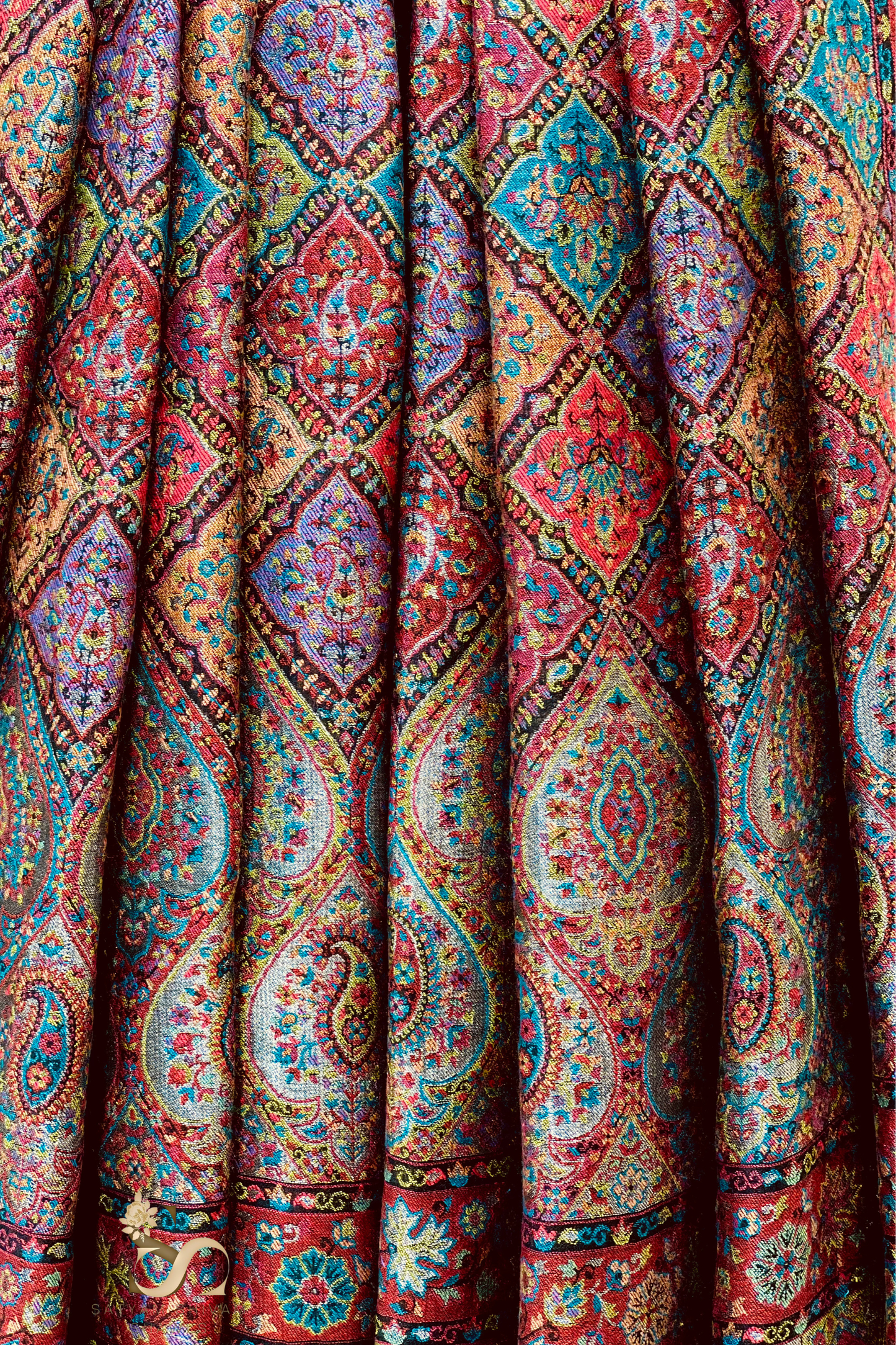 TURKEY ARABIC ZARI  KANI WOVEN SHAWL,WARM AND SOFT,VINTAGE BLACK