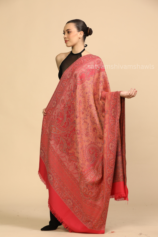 Gul-e-Rose jamawar kani women shawl