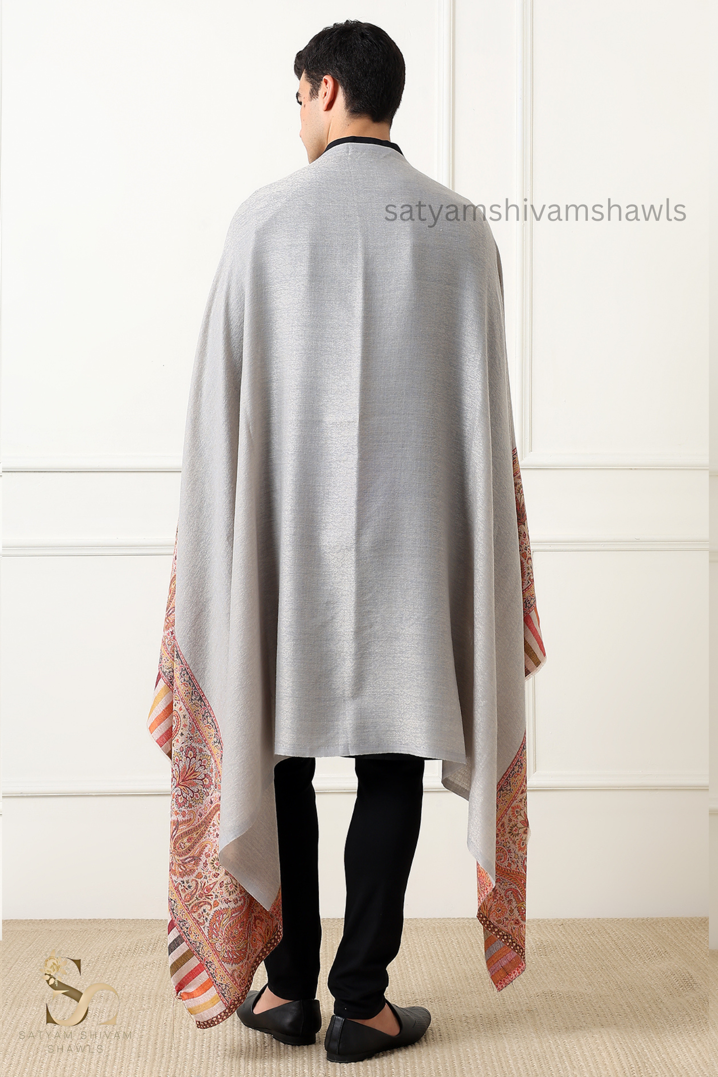 MENS EXTRA FINE WOOL SHAWL, WOVEN PALLA, AZTEC DESIGN,WARM AND LIGHT WEIGHT