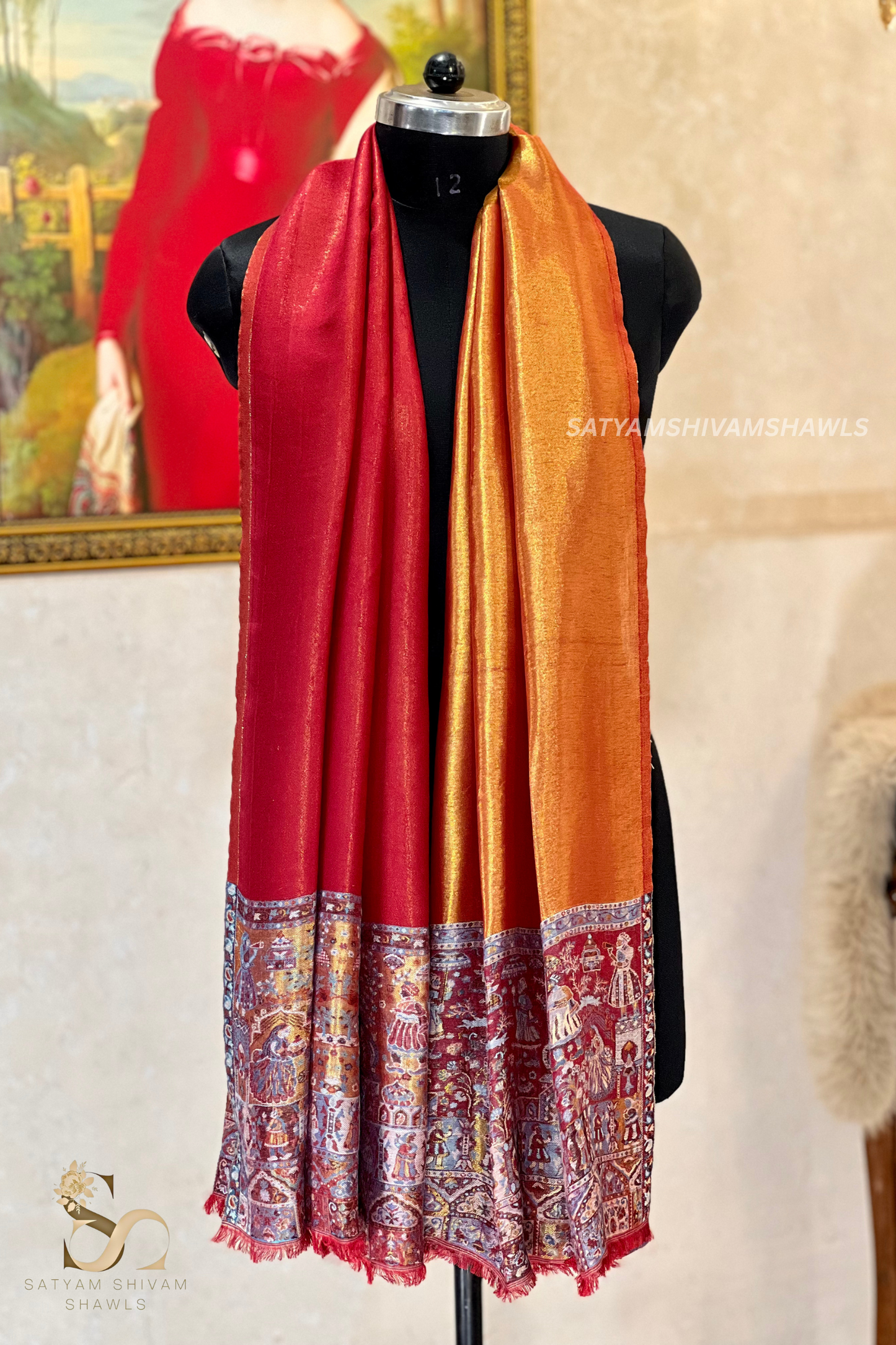 Twilight moonlight reversible kani palla stole, soft & warm,