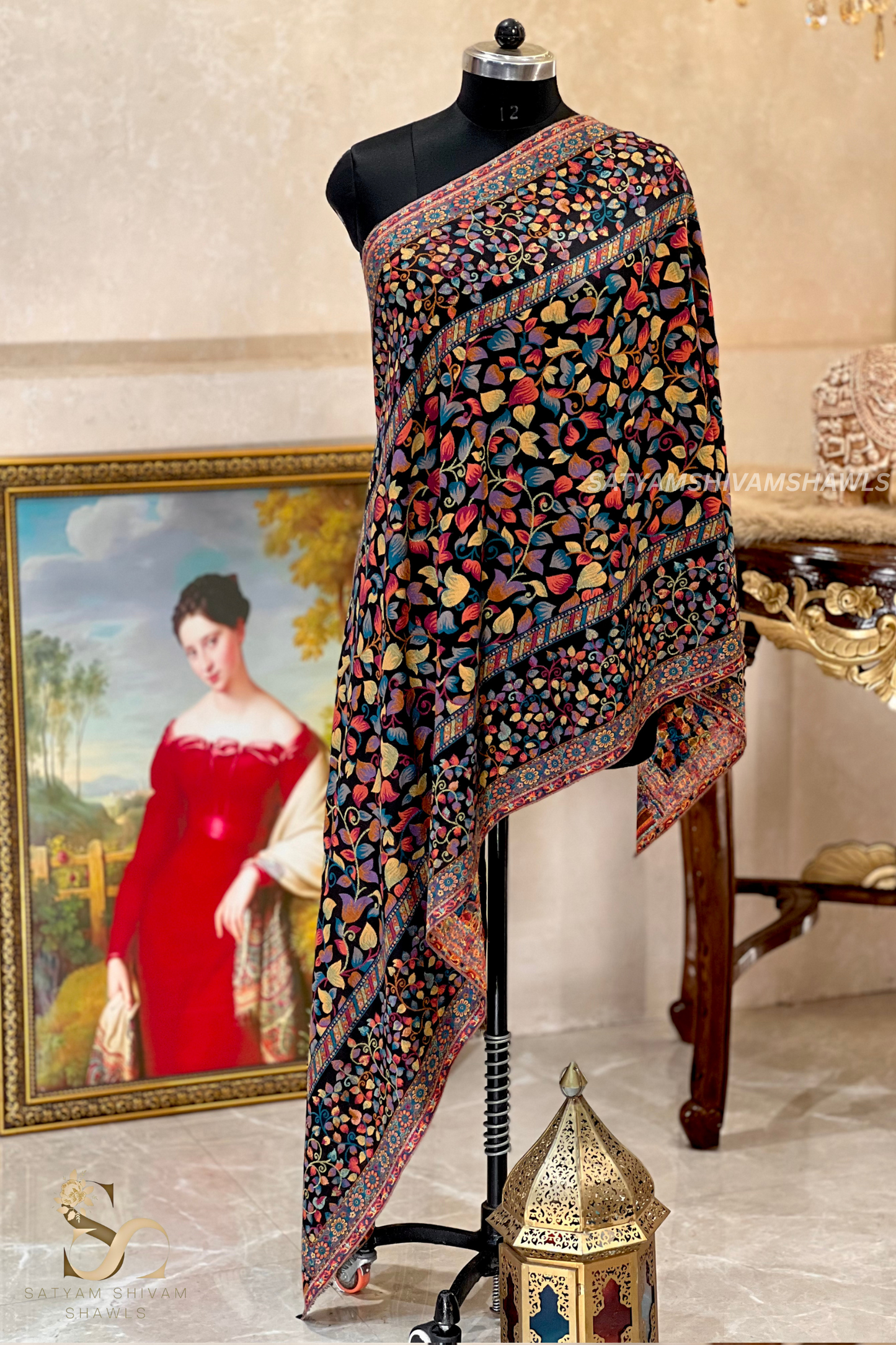 noor-e-kani multi pure wool stole