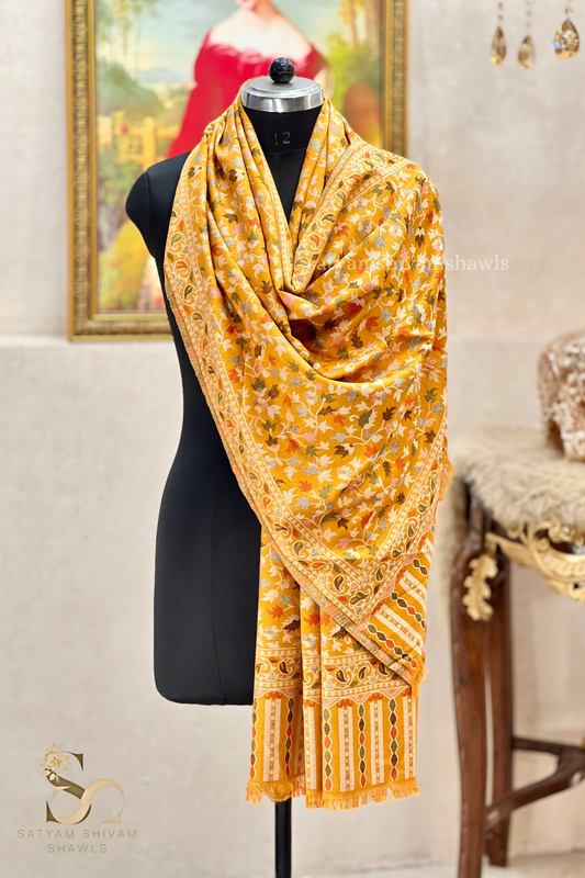 noor-e-kani multi pure wool stole