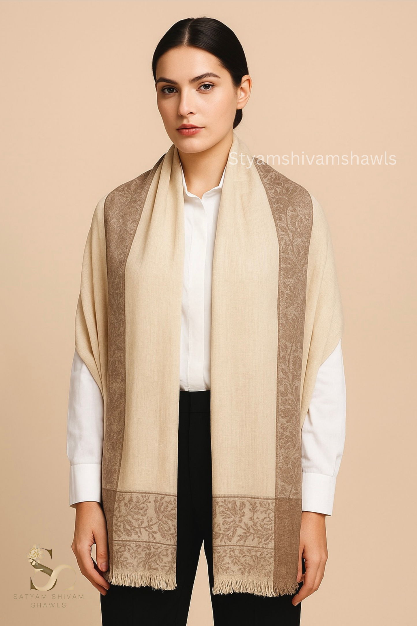 PURE WOOL SELF STRIPS WITH BORDER DESIGN SHAWL,WARM & SOFT,