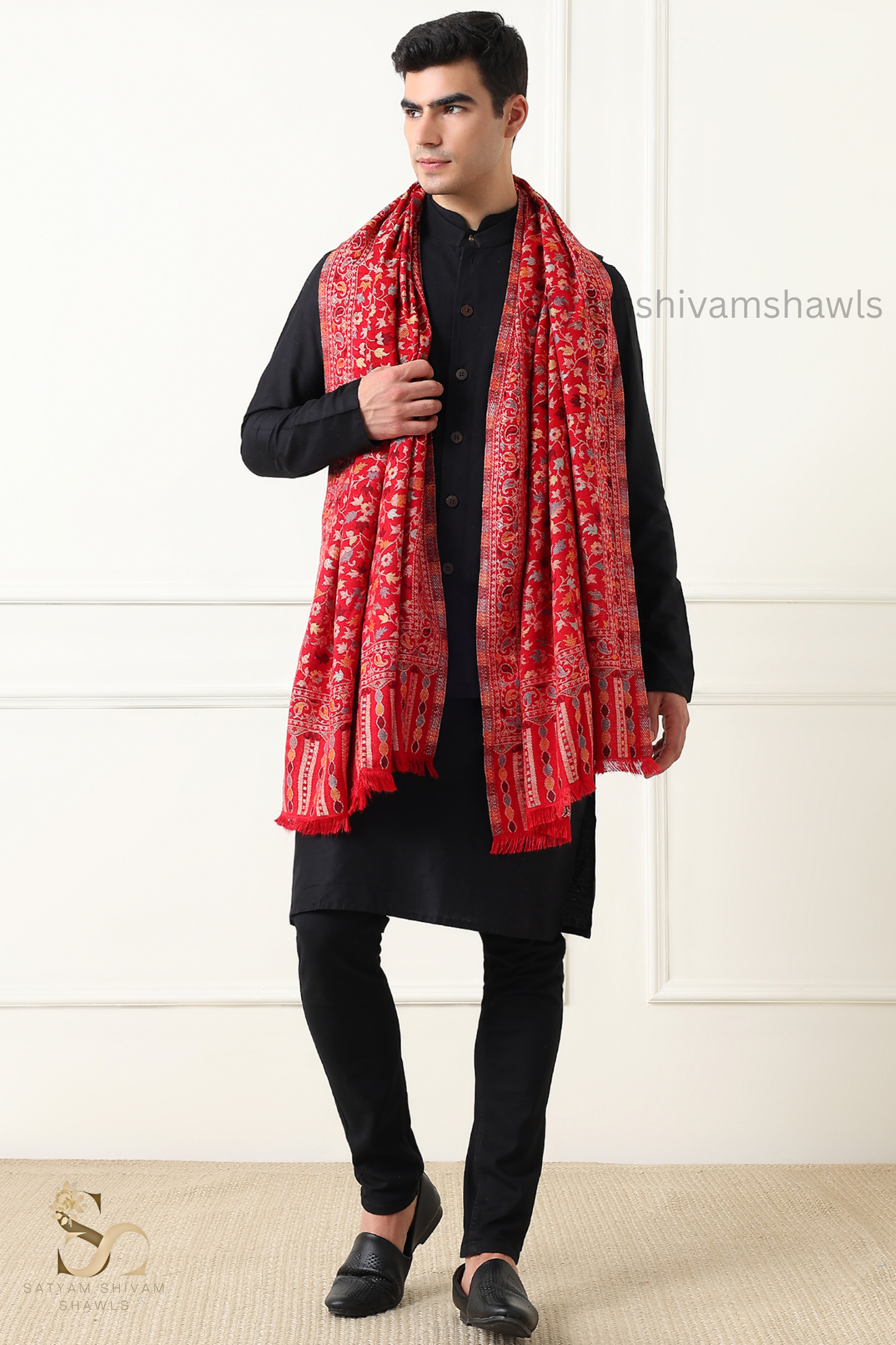 noor-e-kani multi pure wool stole,