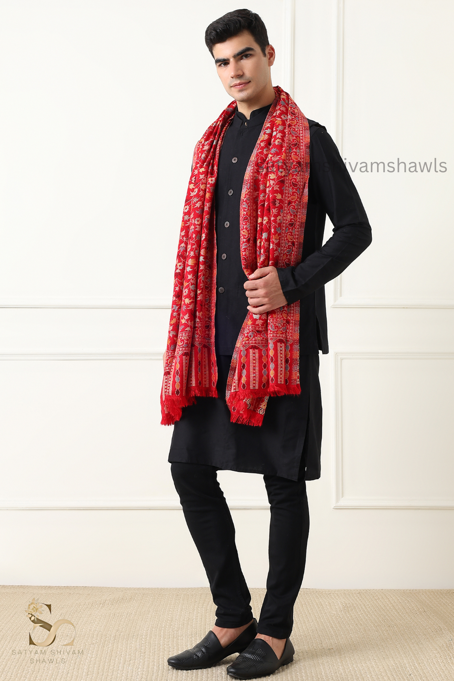 noor-e-kani multi pure wool stole,