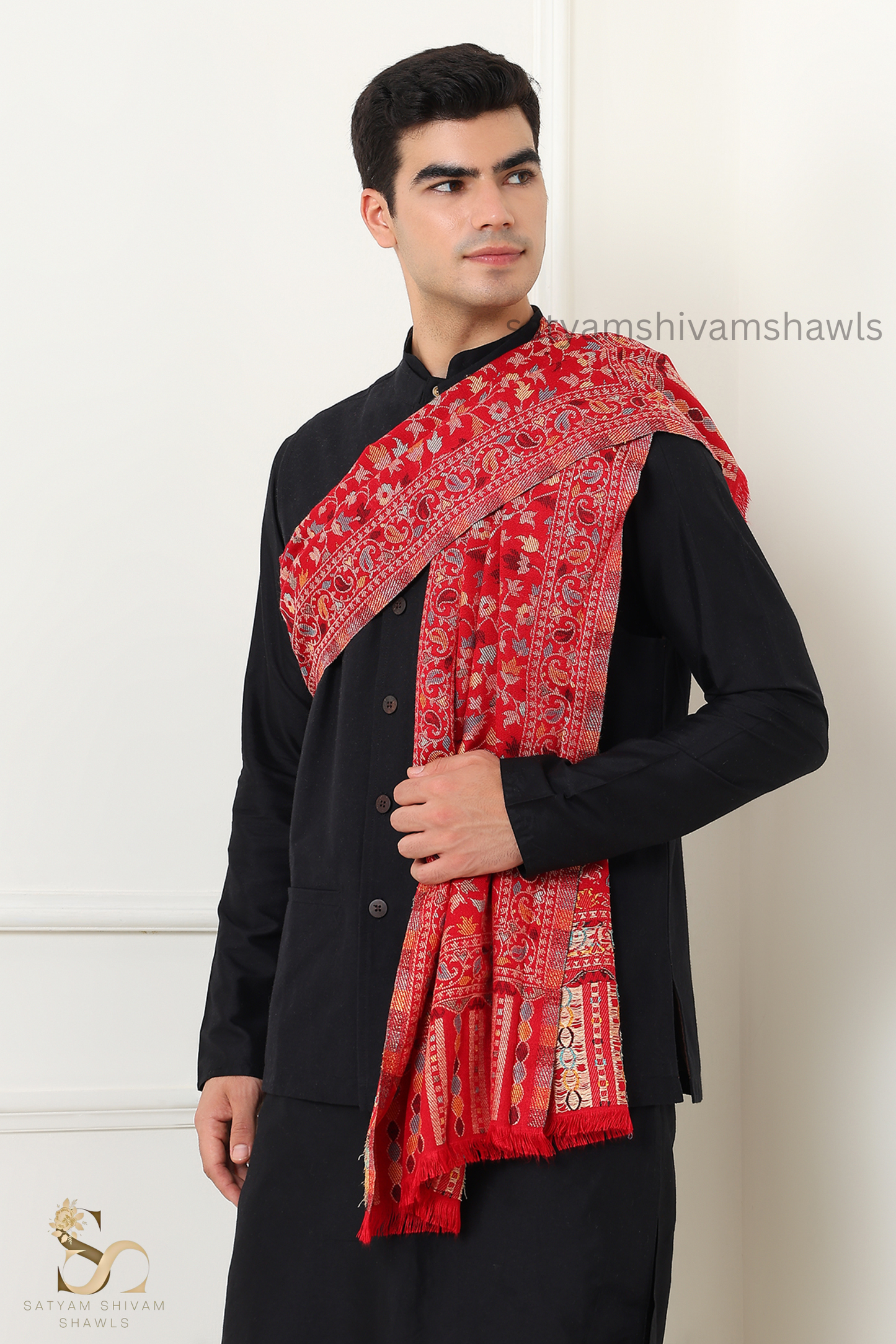noor-e-kani multi pure wool stole,