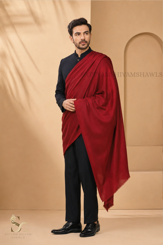 MENS PURE WOOL SHAWL ,SOLID PLAIN DESIGN,