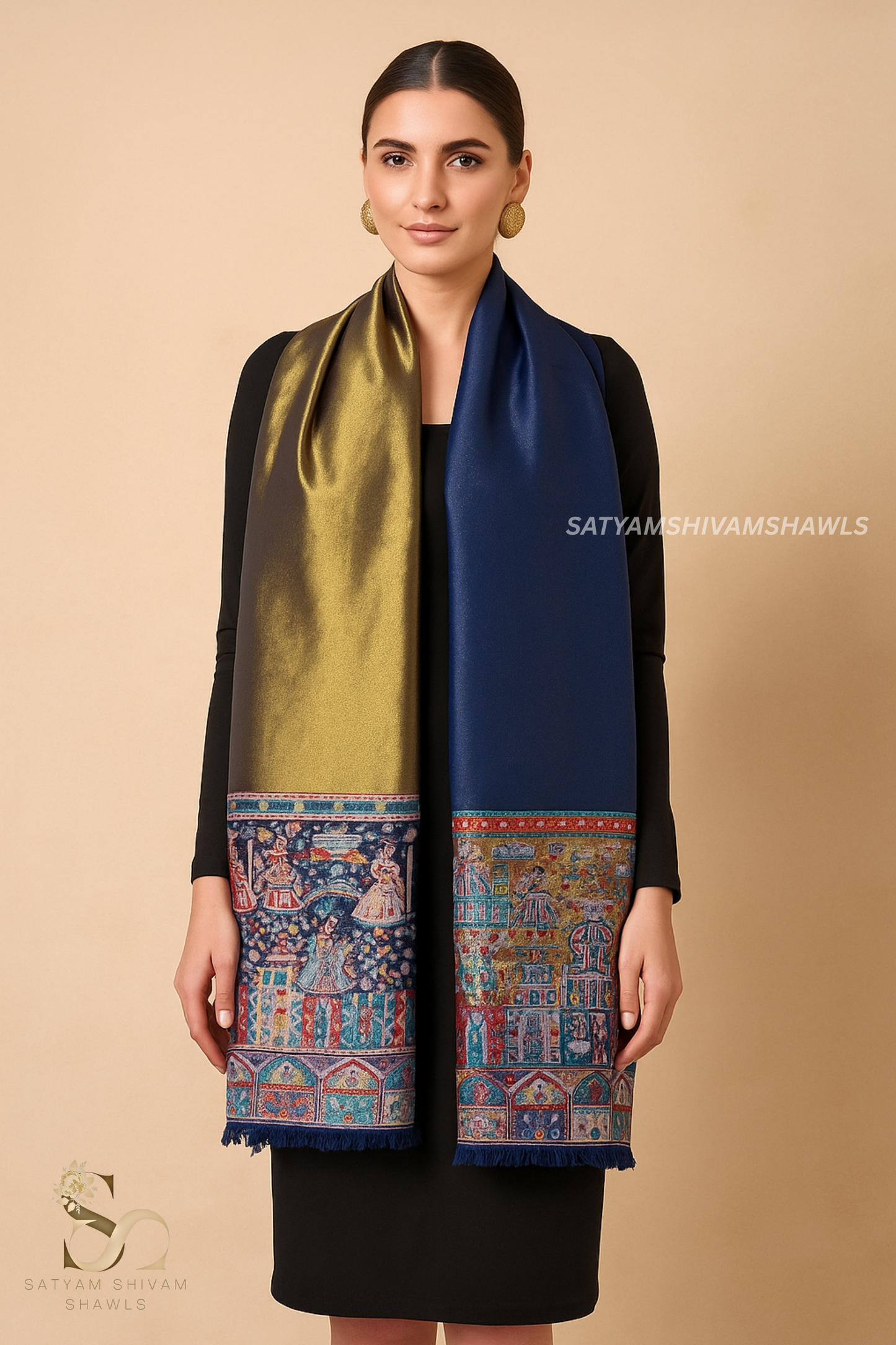 Twilight moonlight reversible kani palla stole, soft & warm,