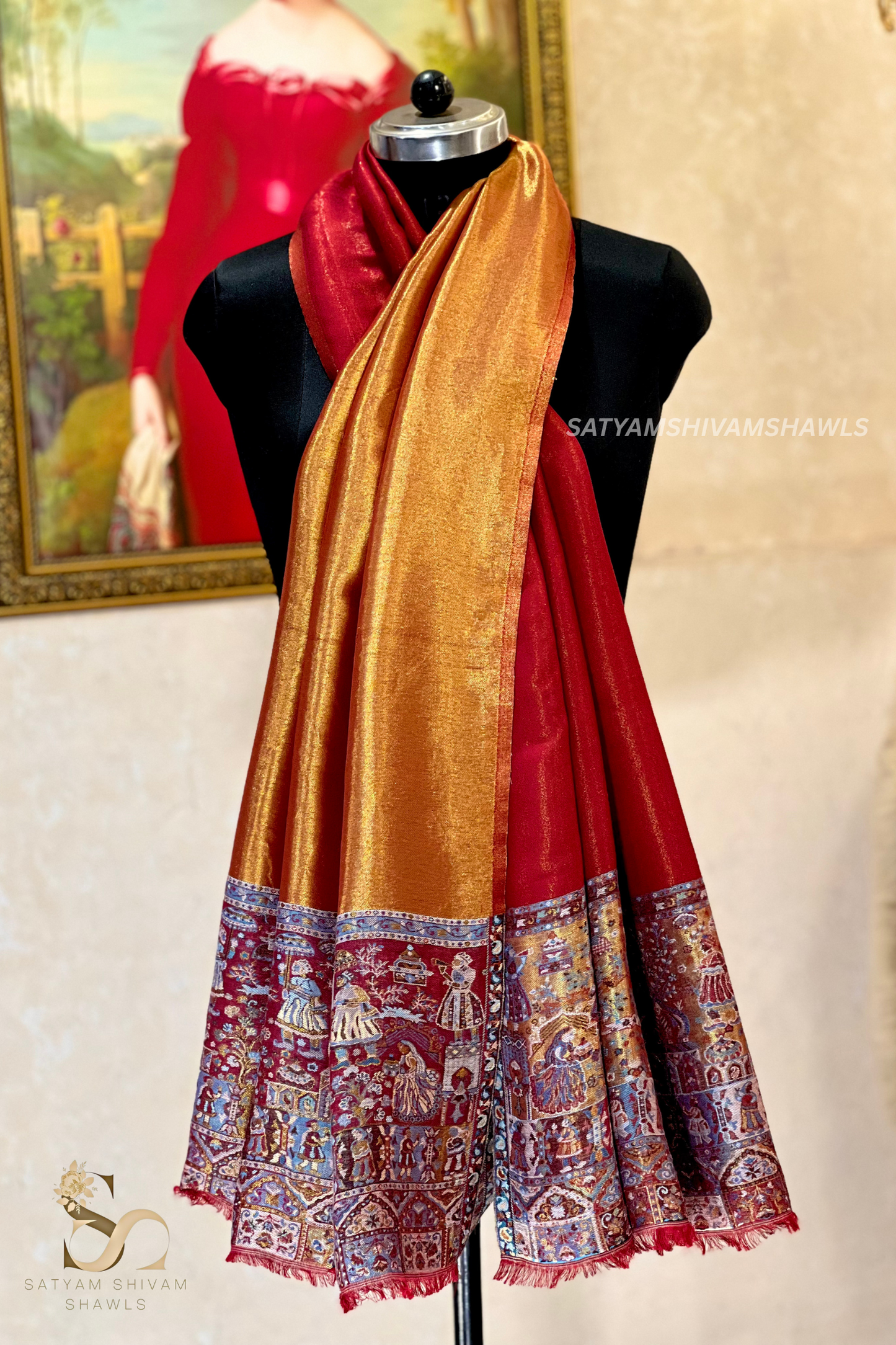 Twilight moonlight reversible kani palla stole, soft & warm,