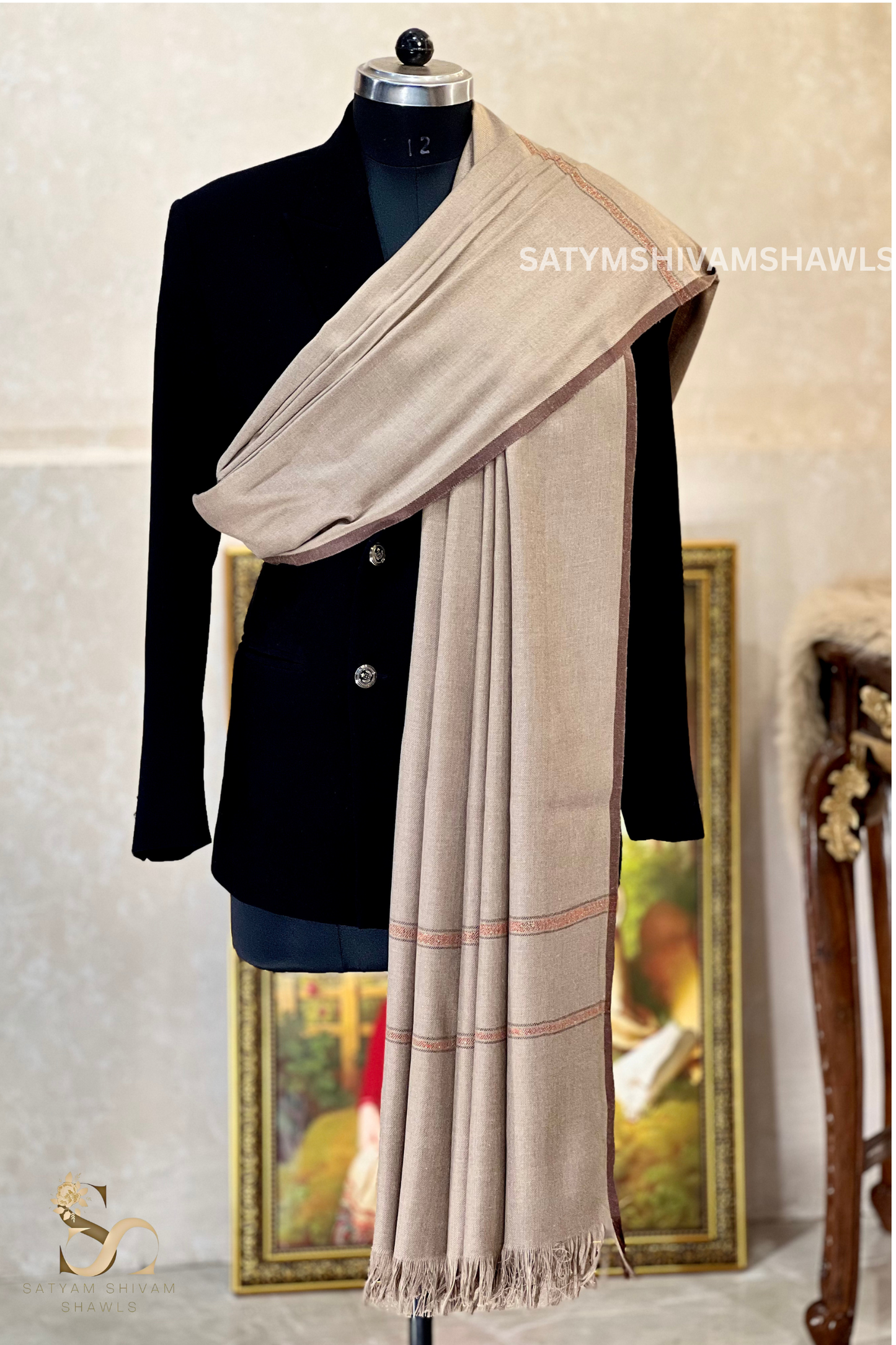 Mens Thick Shawl Gents Lohi Woven Kinauri Design, big size,