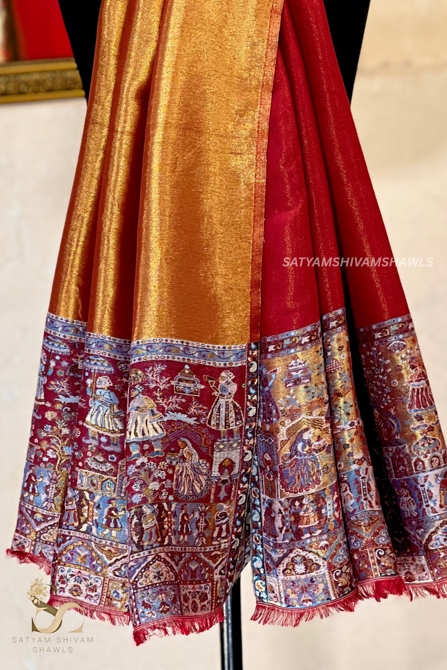 Twilight moonlight reversible kani palla stole, soft & warm,