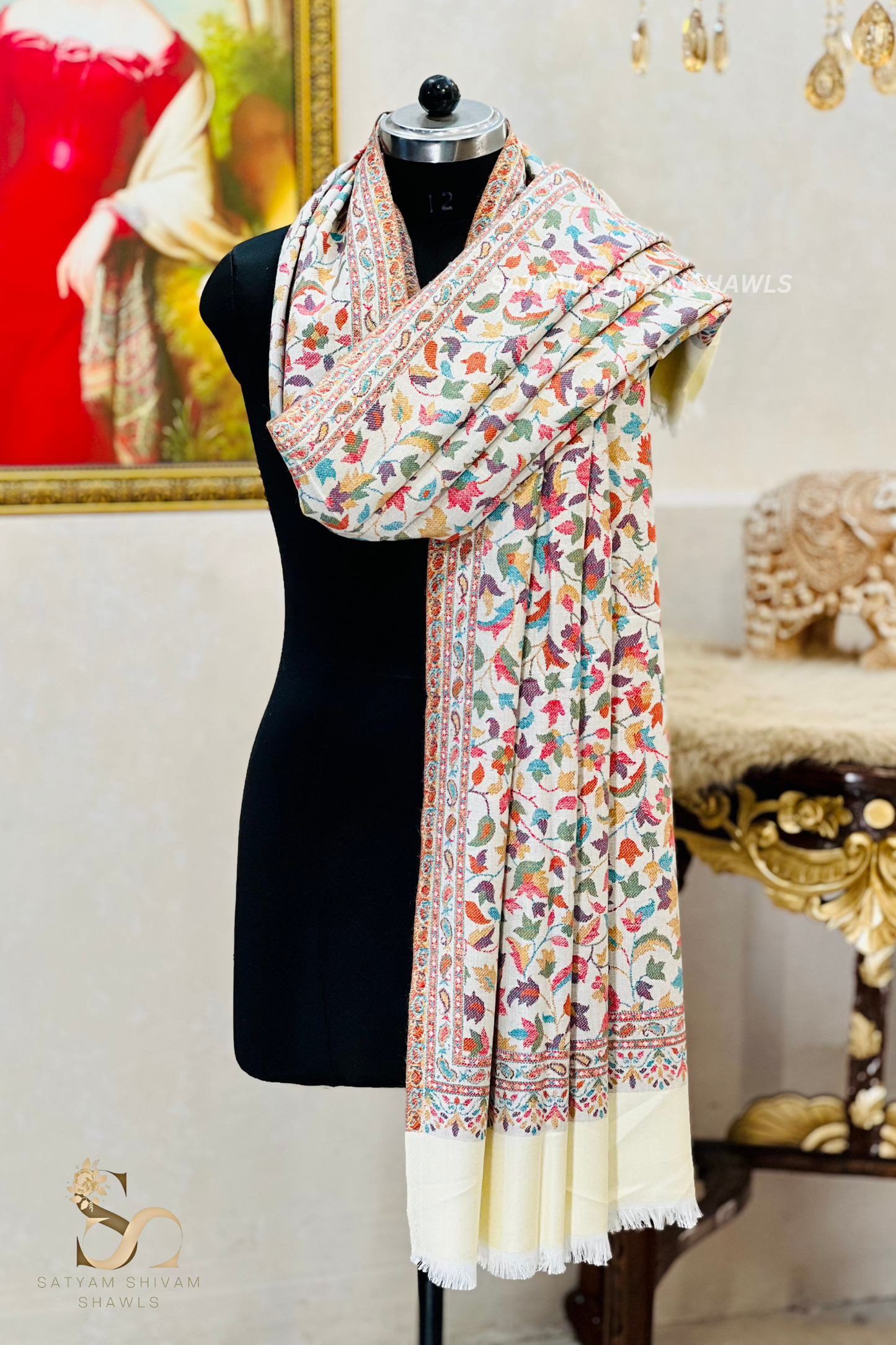 pure wool multi authentic kani design shawl