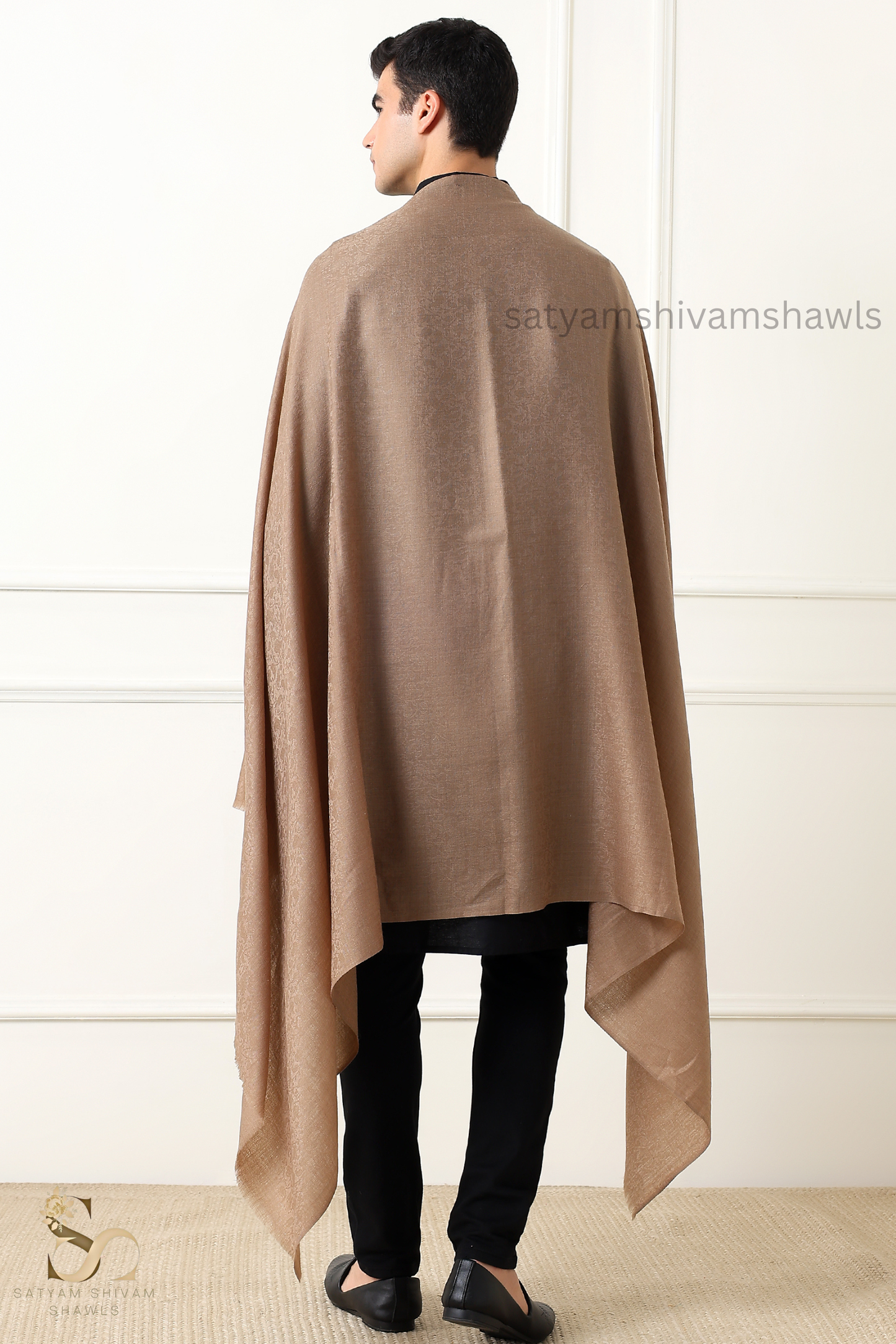 PASHMINA MENS  100% CERTIFIED PURE WOOL SUPER FINE RING SHAWL
