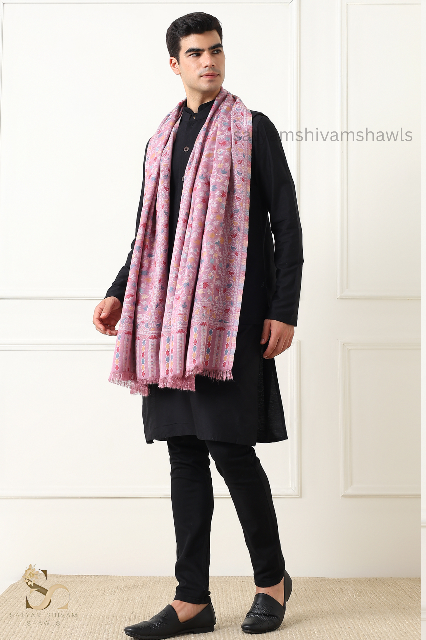 noor-e-kani multi pure wool stole,