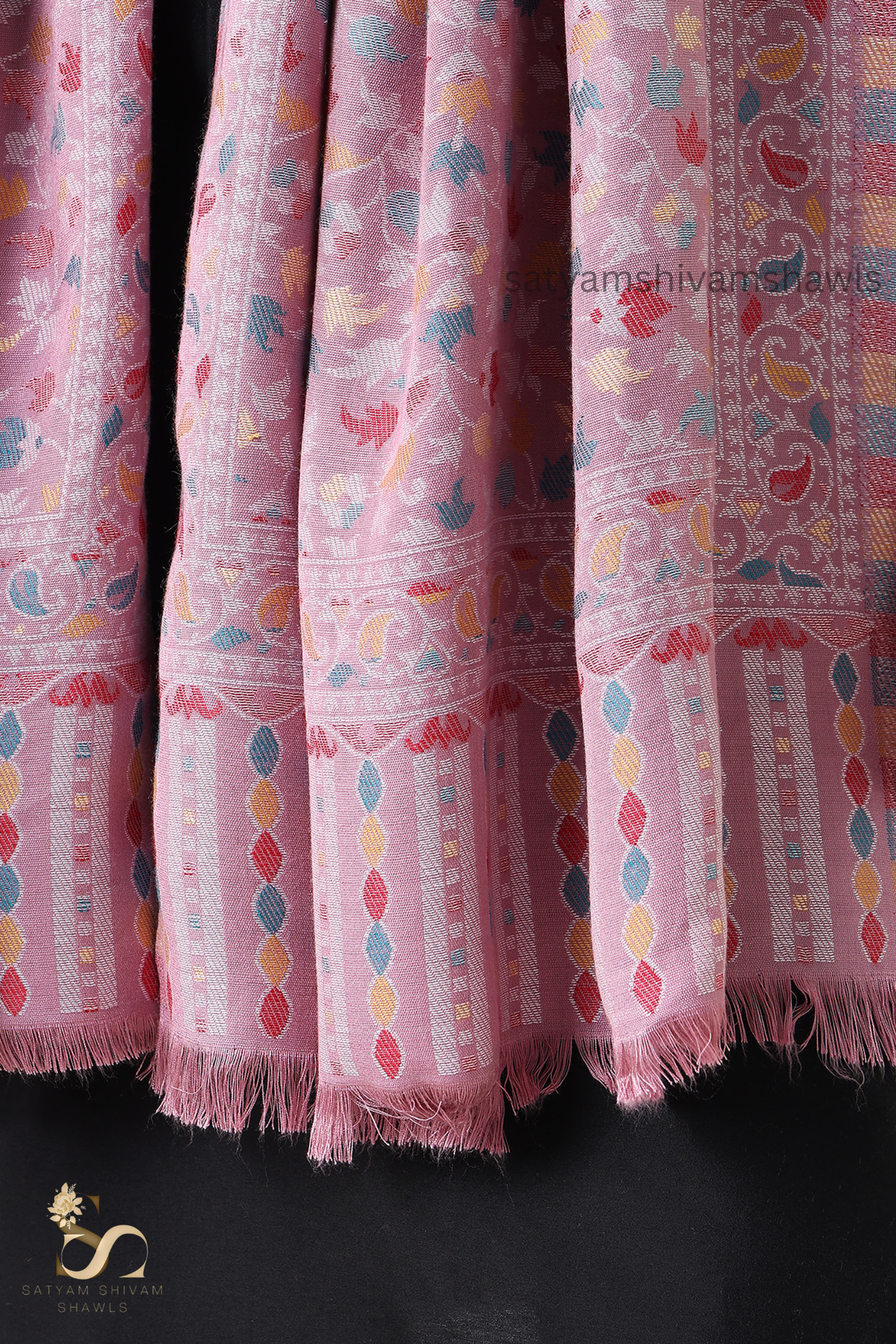 noor-e-kani multi pure wool stole,