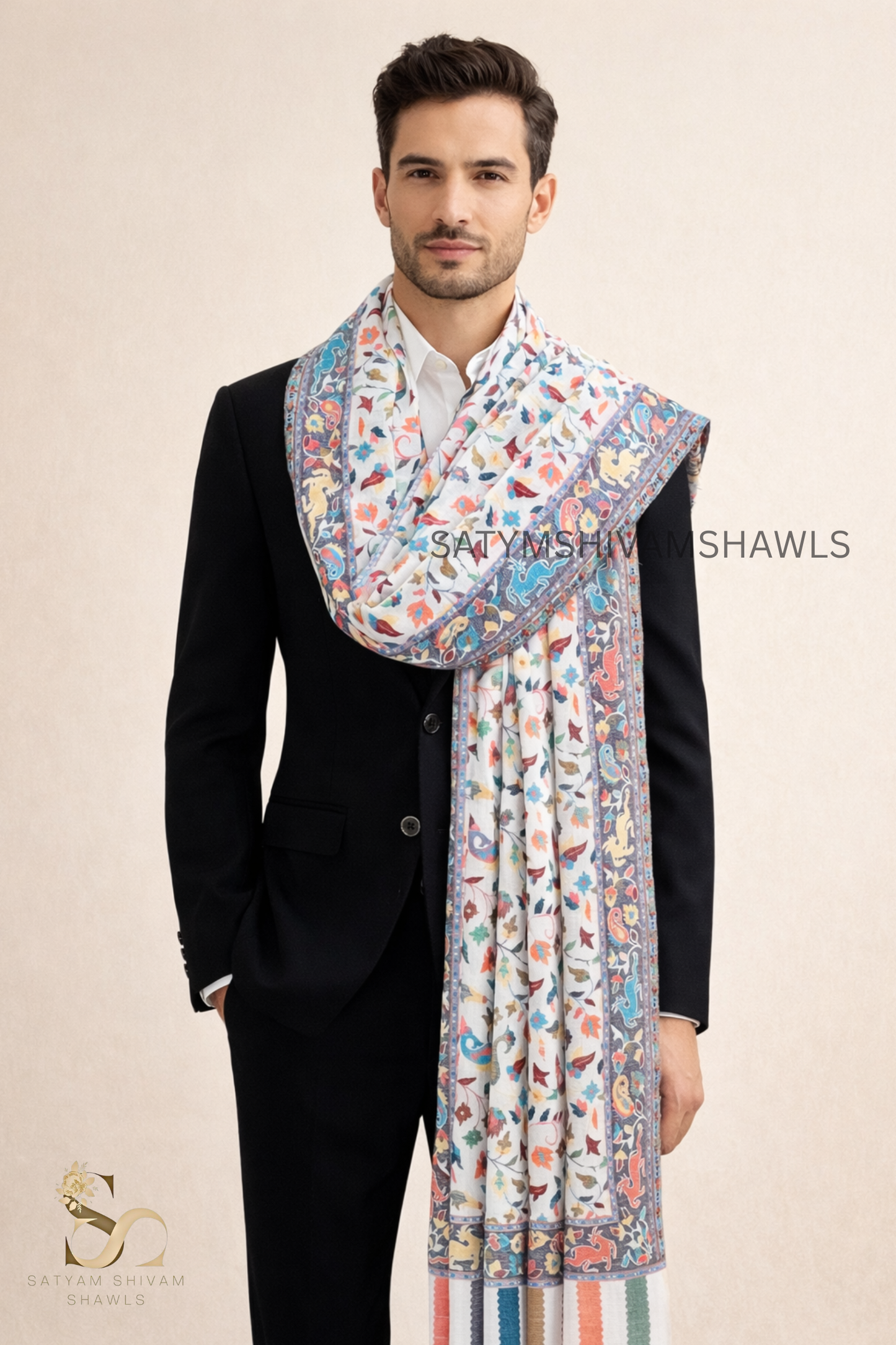 Fine wool pashmina 12 count autentic kani lohi ,big size