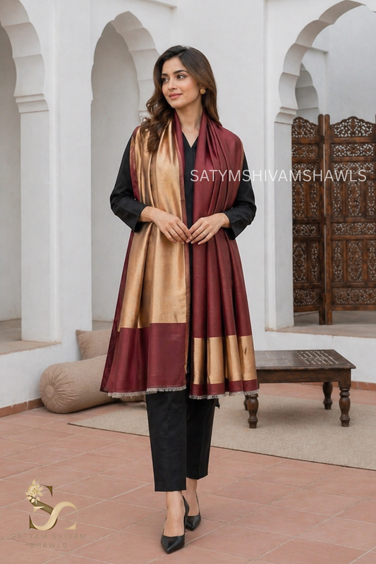 Noor-e-zari twilight reversible shawl,