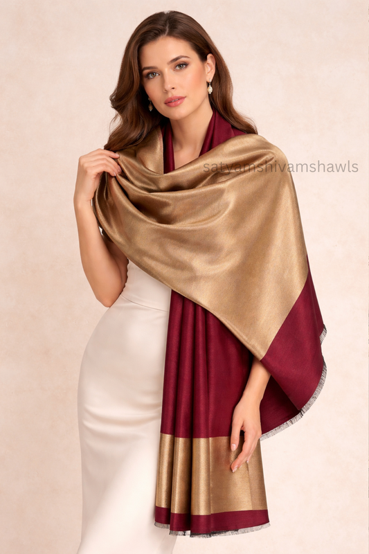Noor-e-zari twilight reversible shawl,