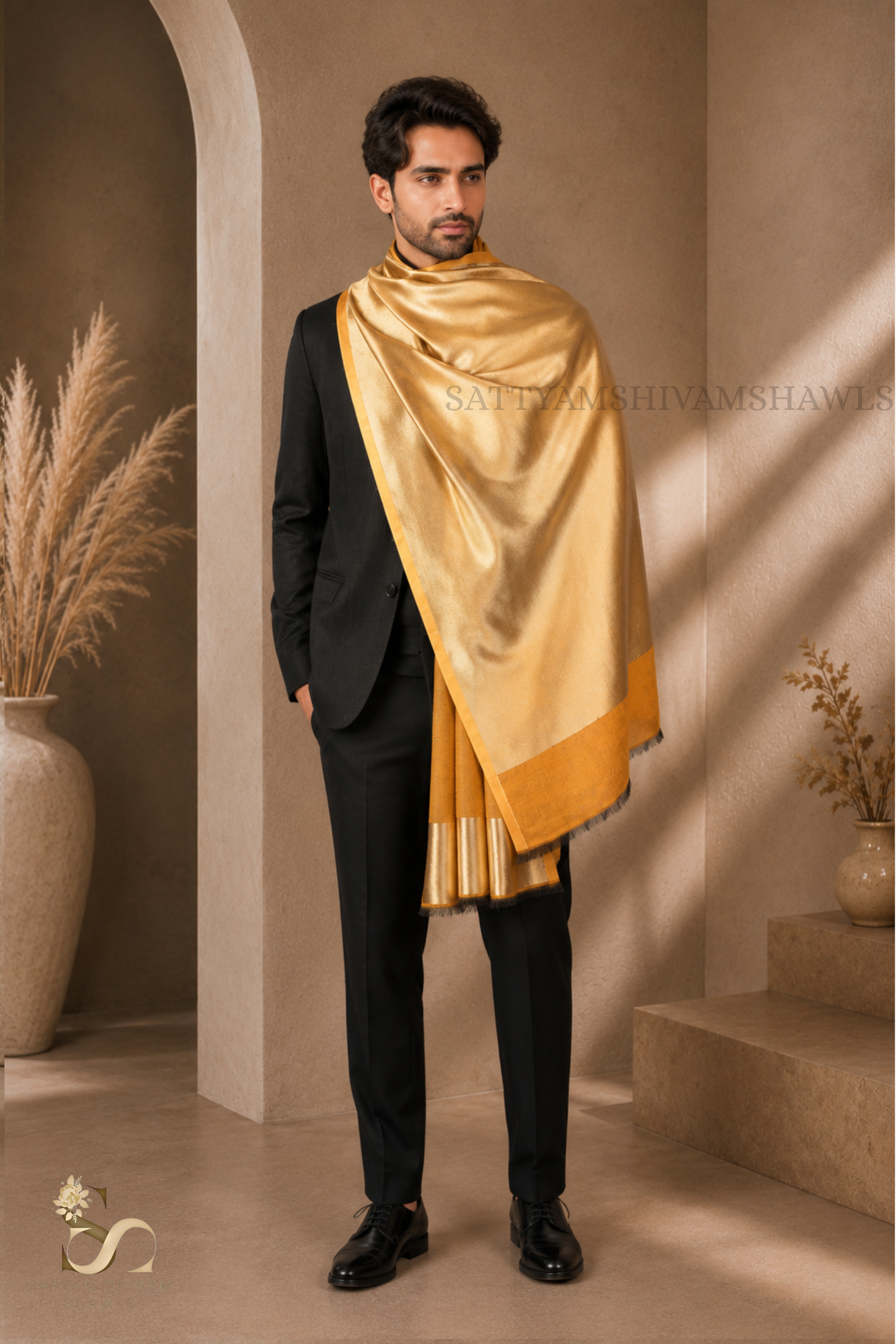 moonlight zari reversible stole, black