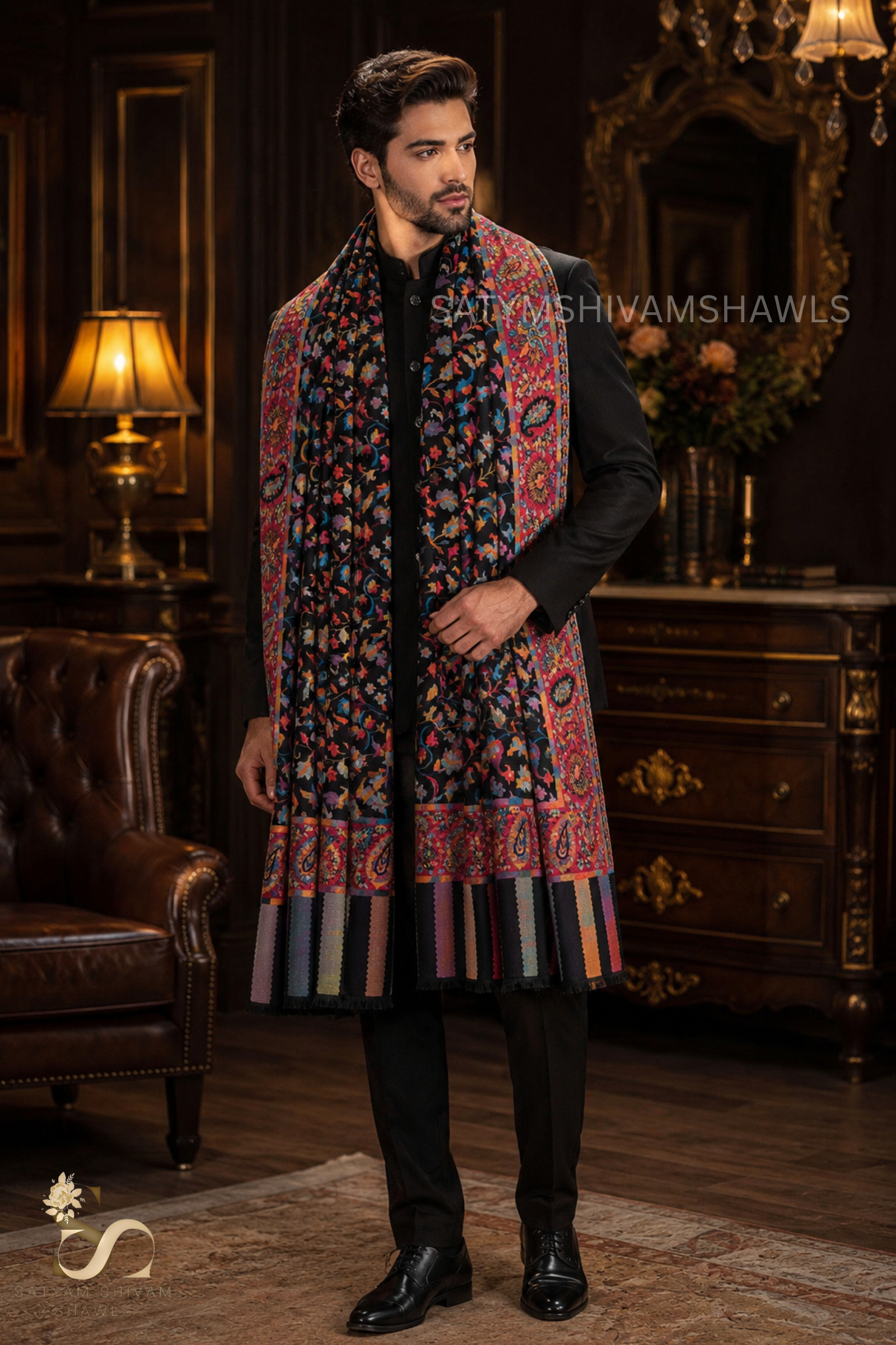 Fine wool pashmina 12 count autentic kani lohi ,big size
