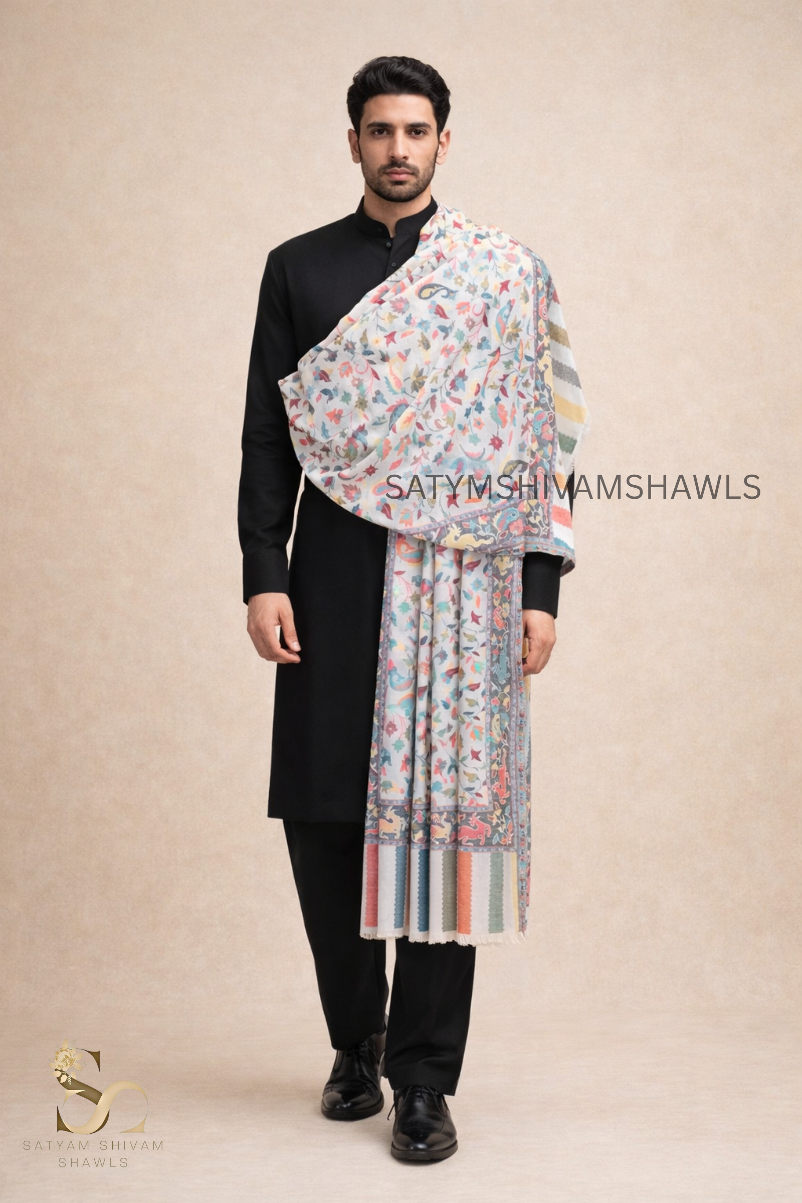 Fine wool pashmina 12 count autentic kani lohi ,big size