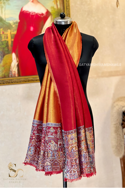 Twilight moonlight reversible kani palla stole, soft & warm,