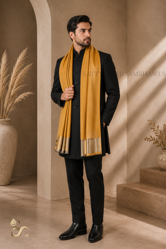 moonlight zari reversible stole, black